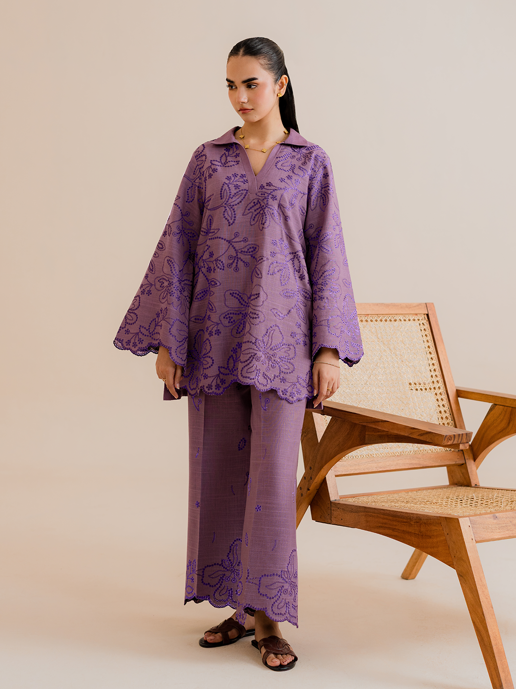 Jebel- 2Pc Embroidered Cotton Coords Set