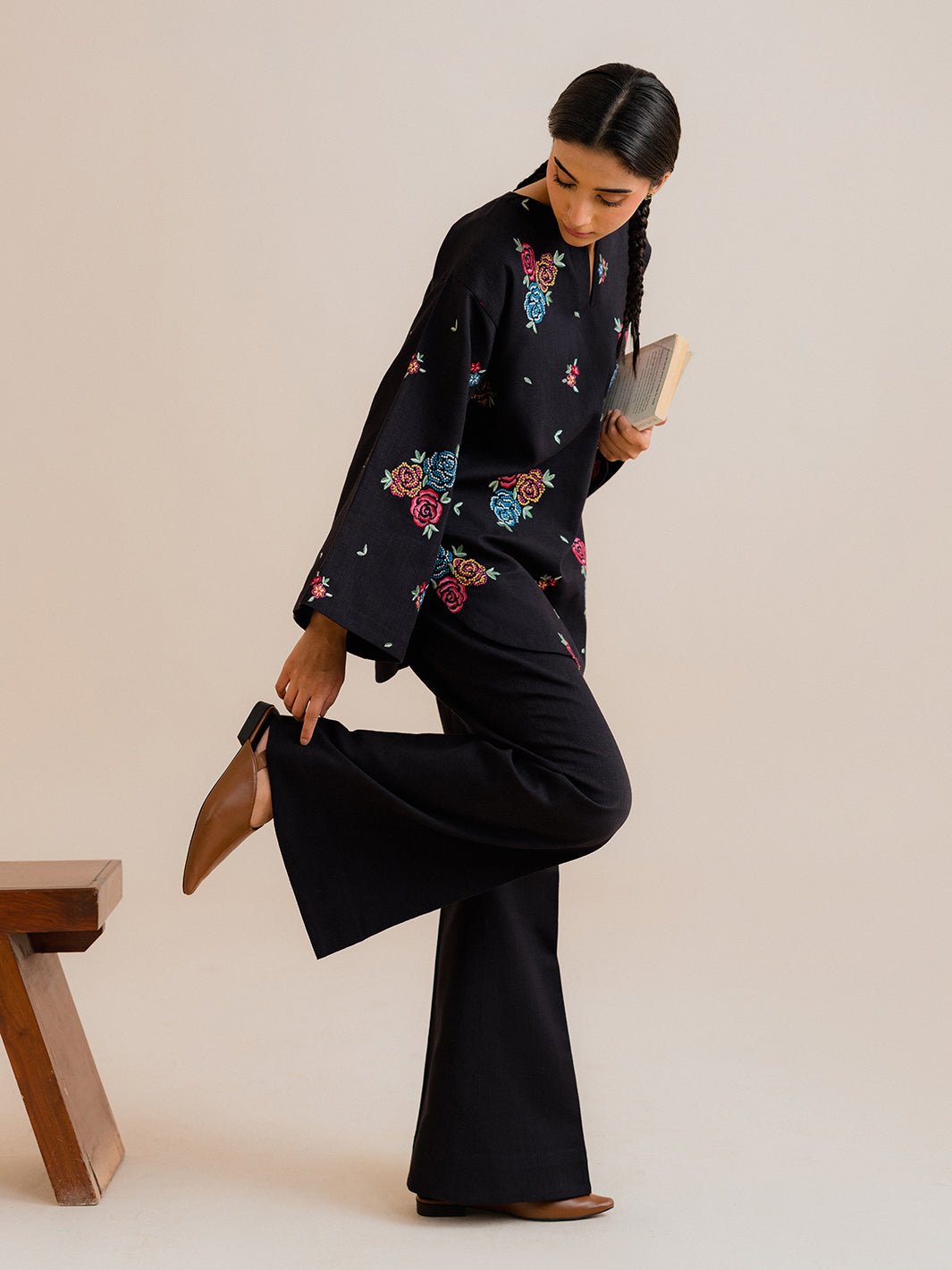 Reval - 2Pc Embroidered Co-ords Cotton Set