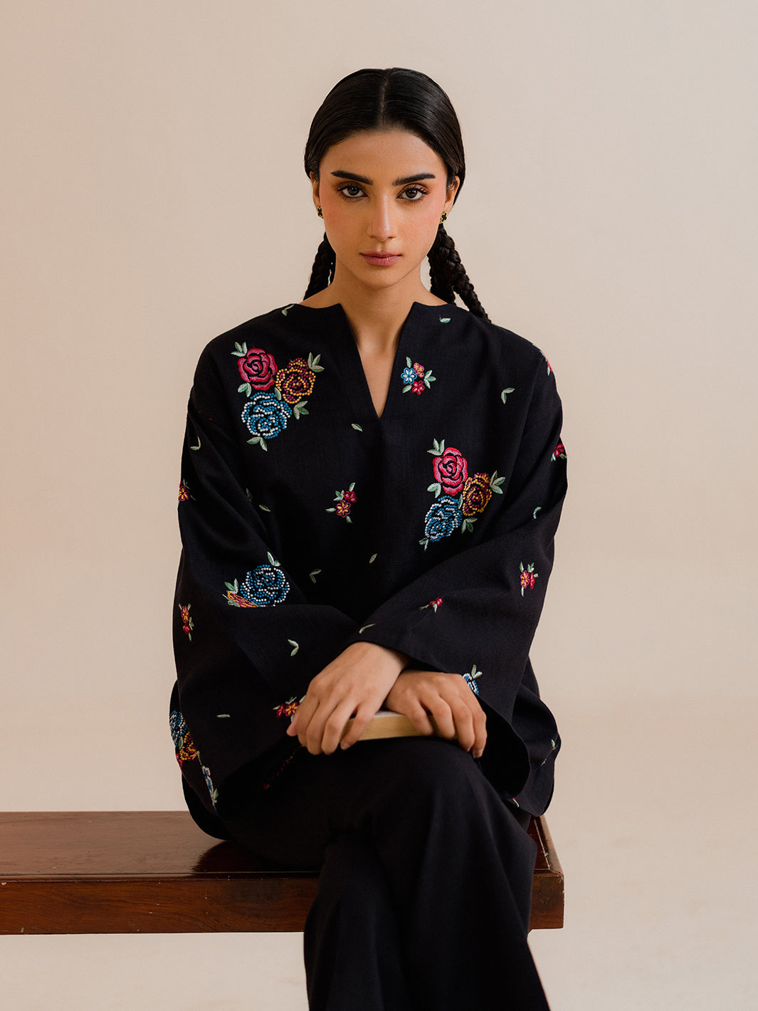 Reval - 2Pc Embroidered Co-ords Cotton Set