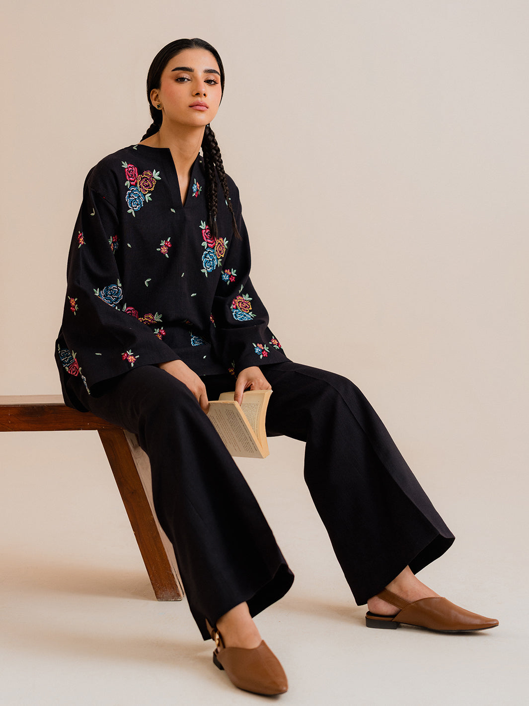 Reval - 2Pc Embroidered Co-ords Cotton Set