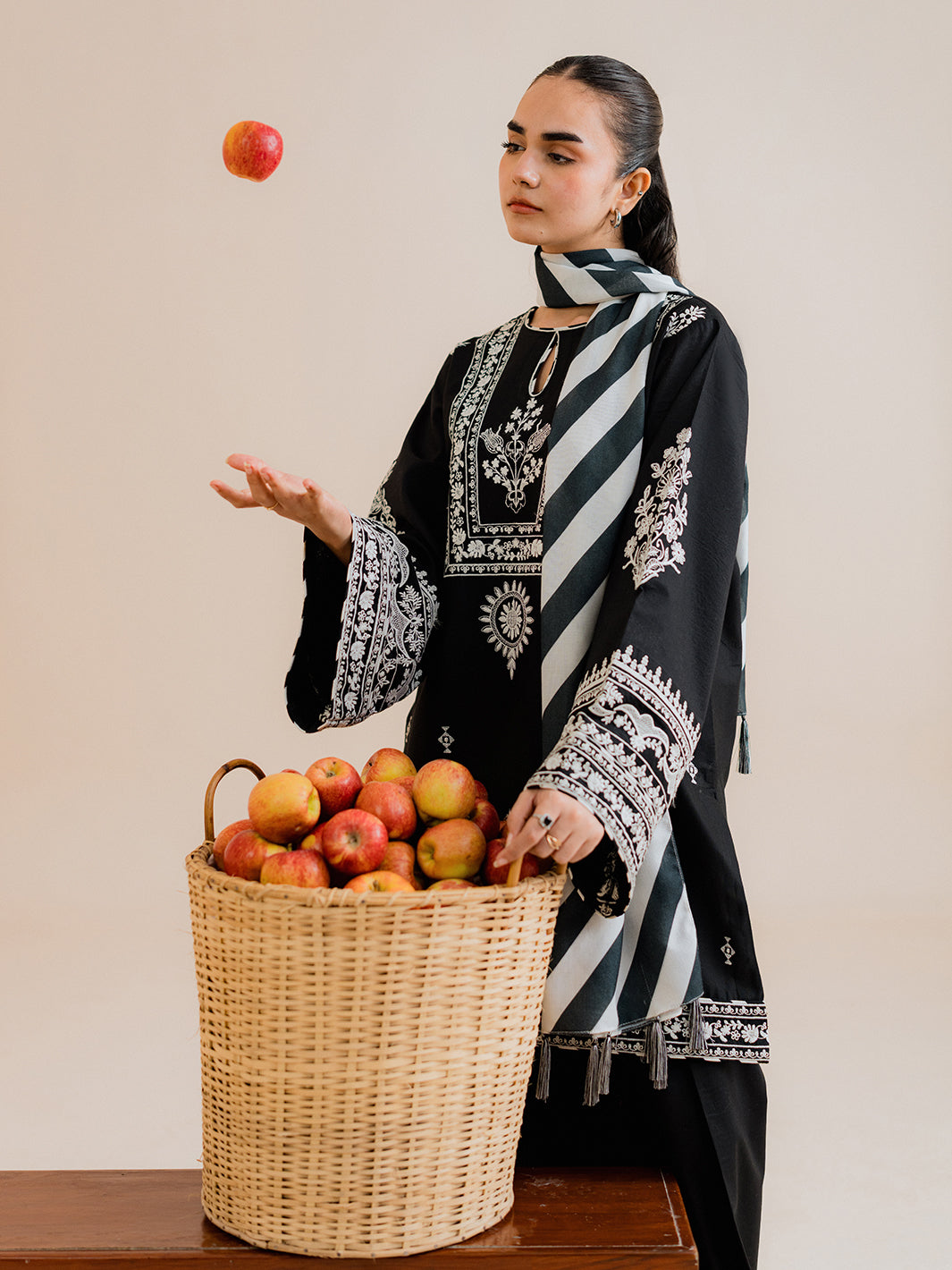 Noura - 3Pc Embroidered Co-ords Cotton Set