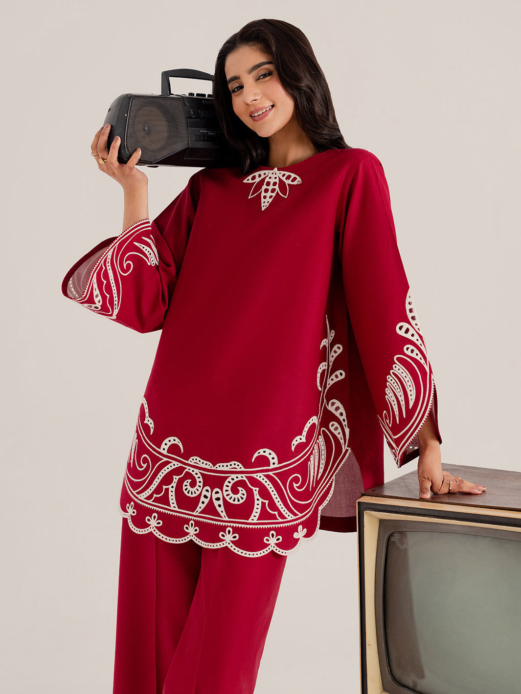 SYLANE – 2Pc Embroidered Co-ords Set