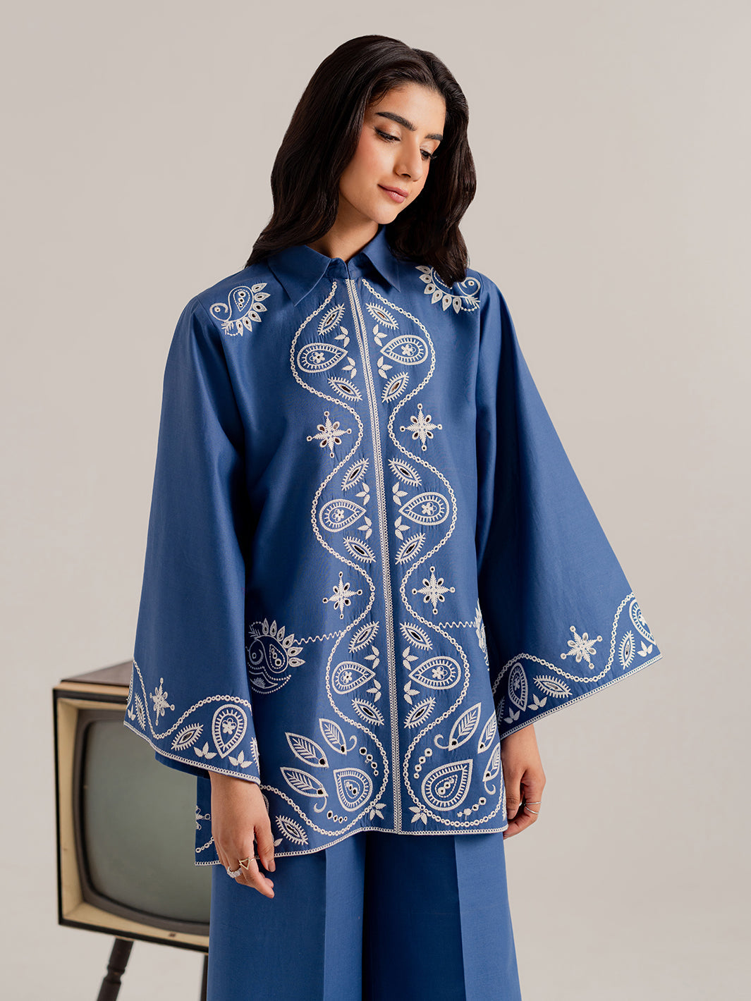 AUVIA - 2Pc Embroidered Co-ords Set