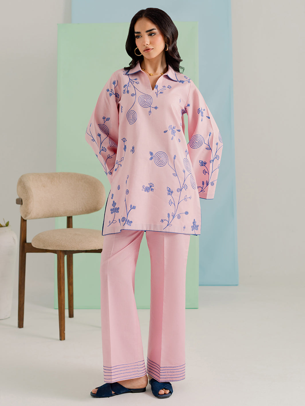 Avera - 2Pc Embroidered Co-ords Cotton Set