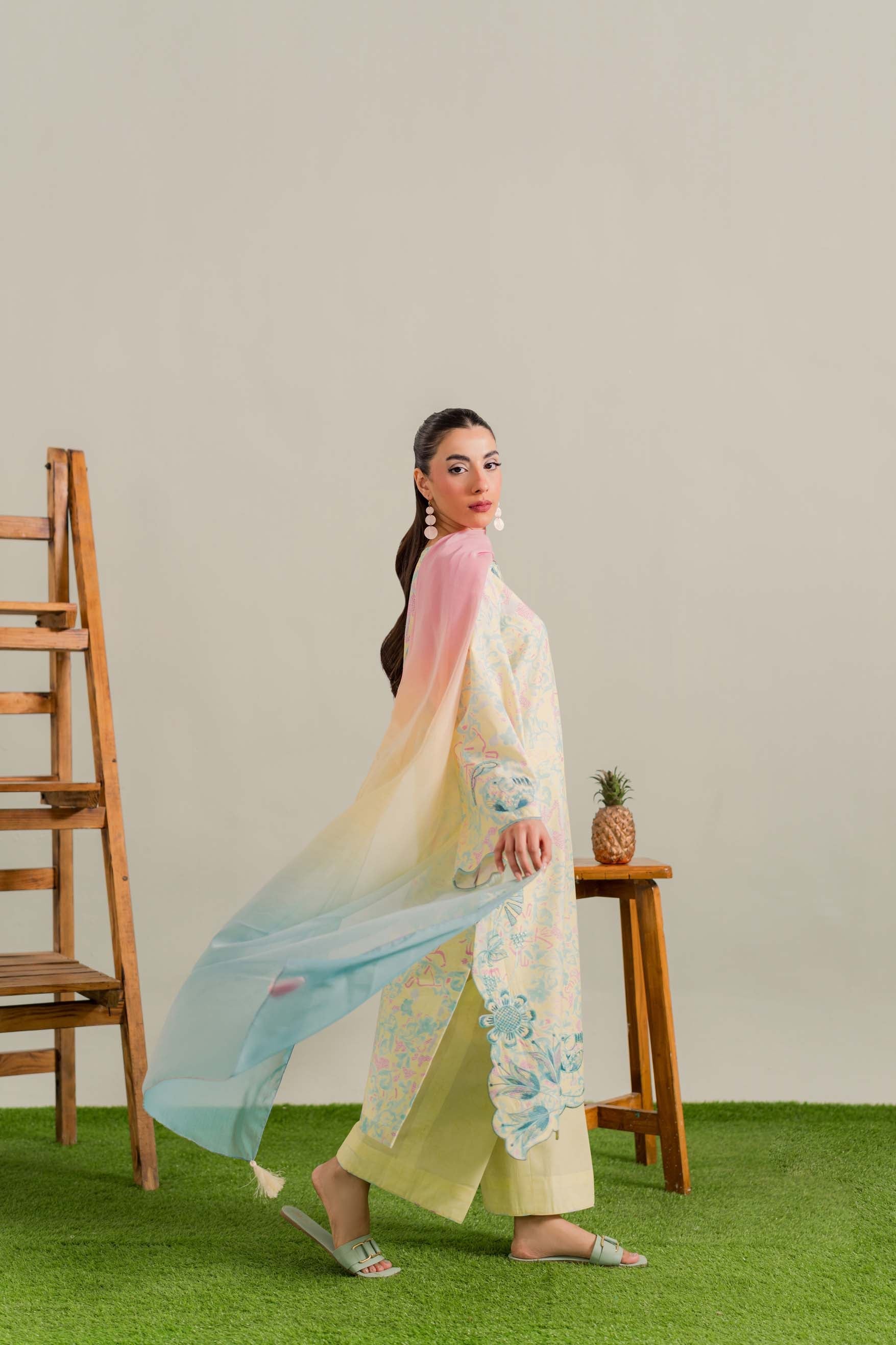 Sorbeto - 3Pc Printkari Suit