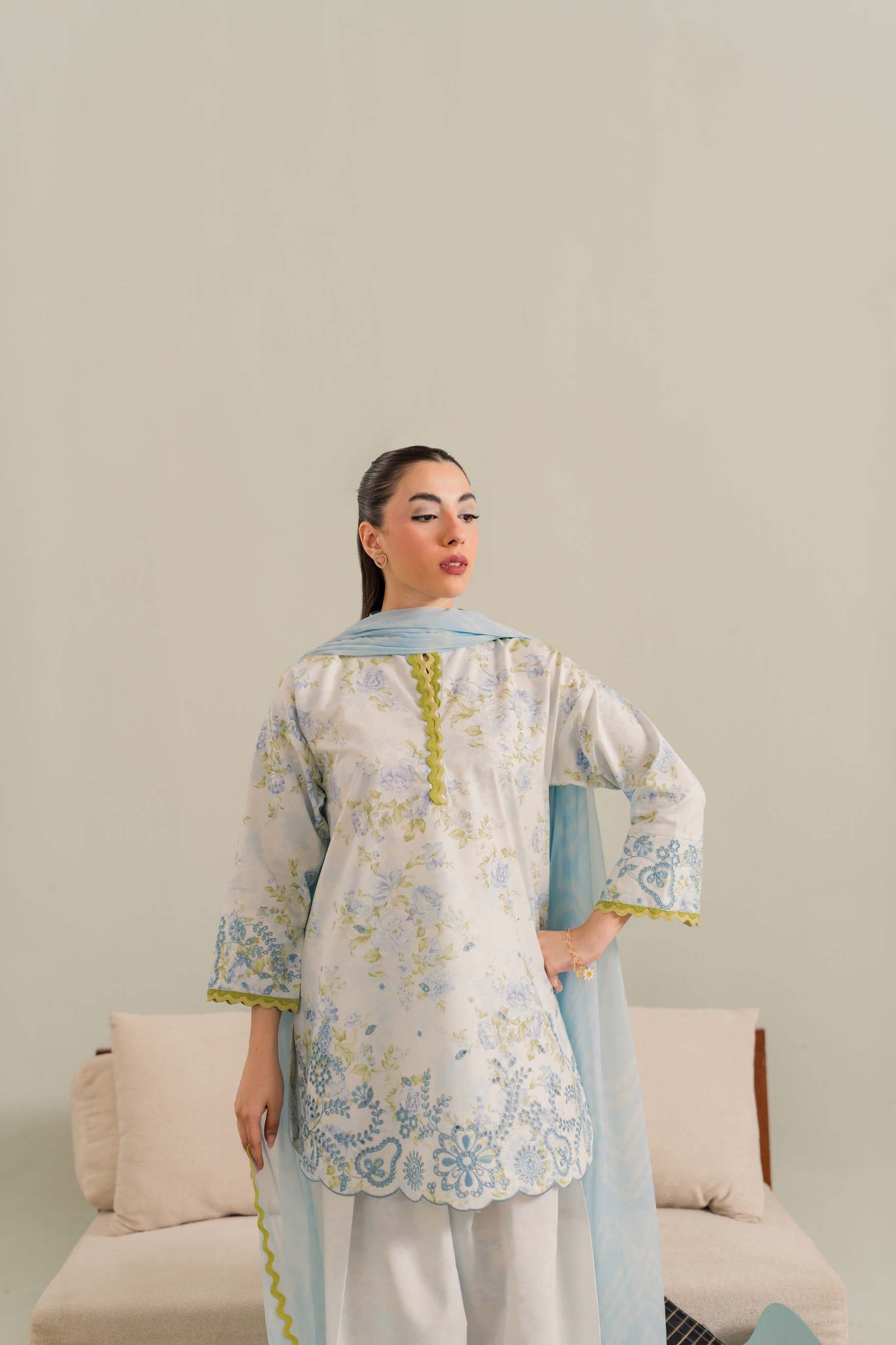 Azule - 3Pc Printkari Suit
