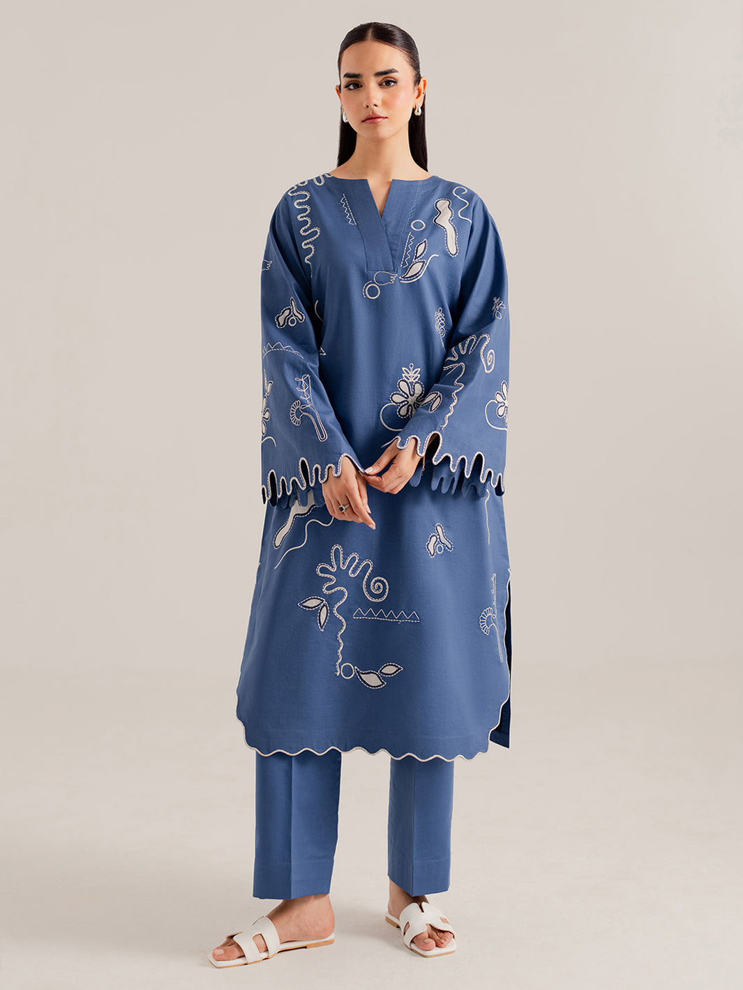 VELRA - 2Pc Embroidered Cotton Set