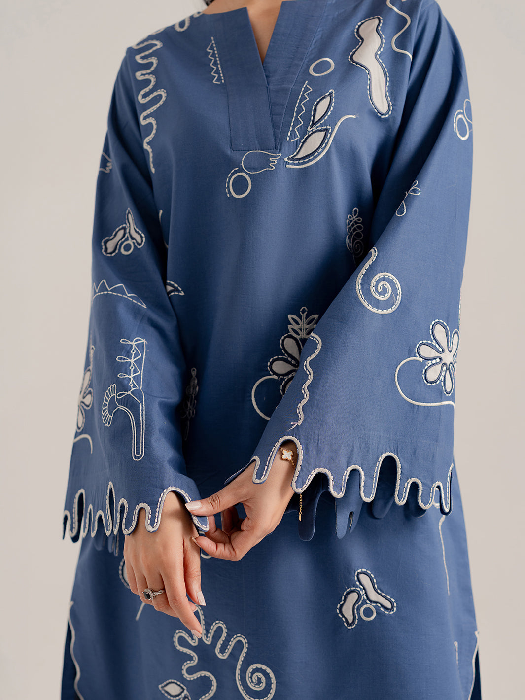 VELRA - 2Pc Embroidered Cotton Set