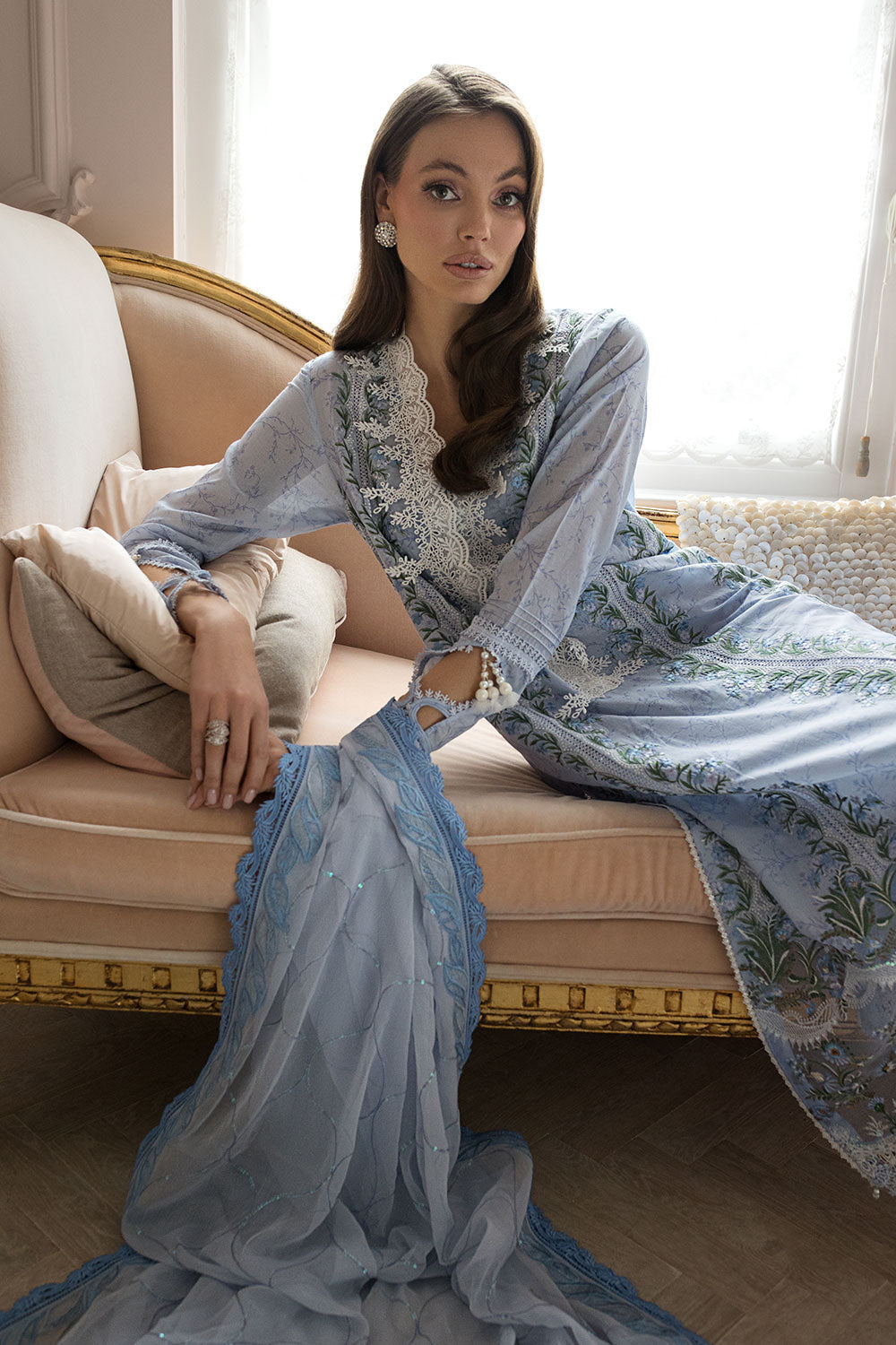 Embroidered Poly Net Fabric (1Pc) | LF-702