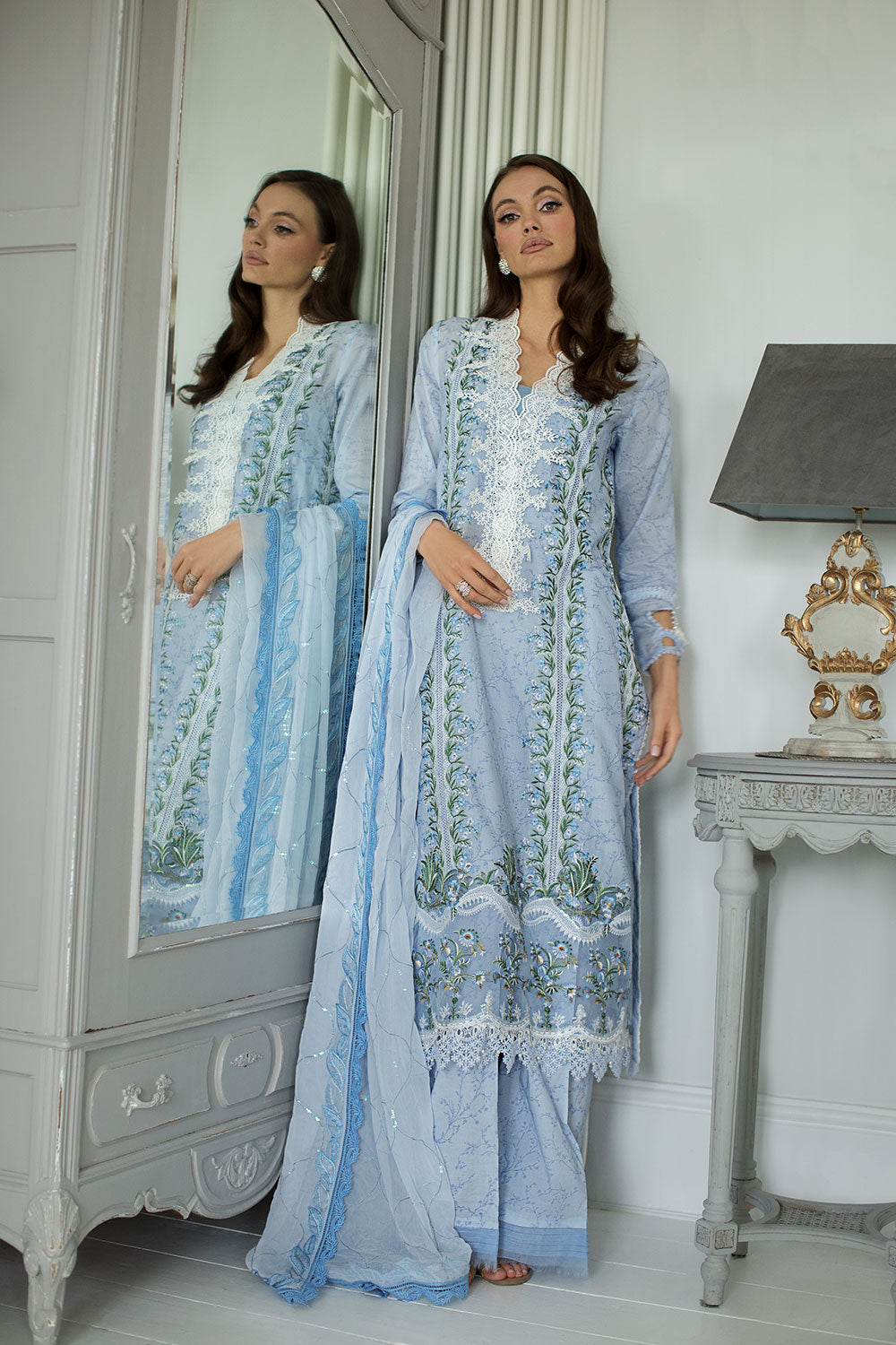 Embroidered Poly Net Fabric (1Pc) | LF-702