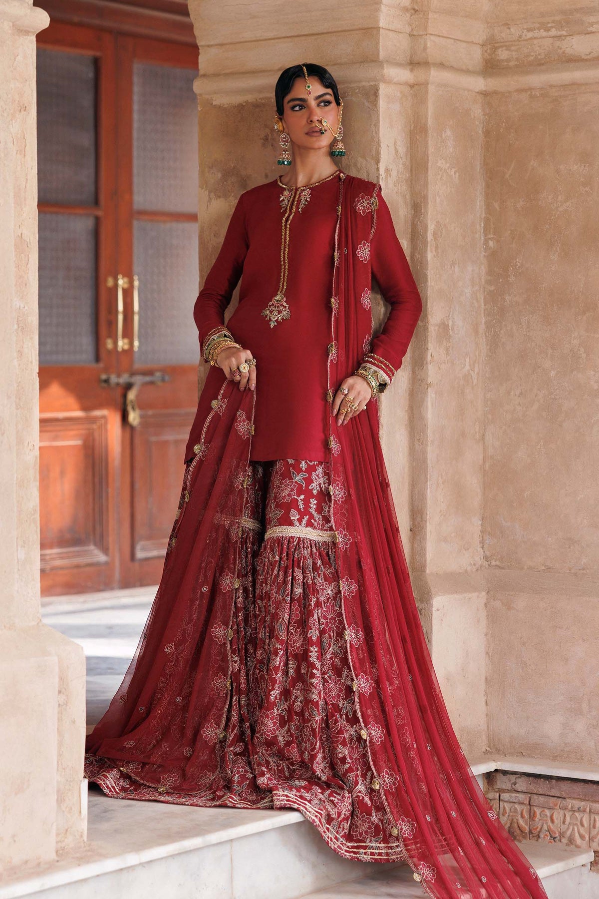 Embroidered Net Fabric (2Pcs) - LF1117S-OLN-DRD