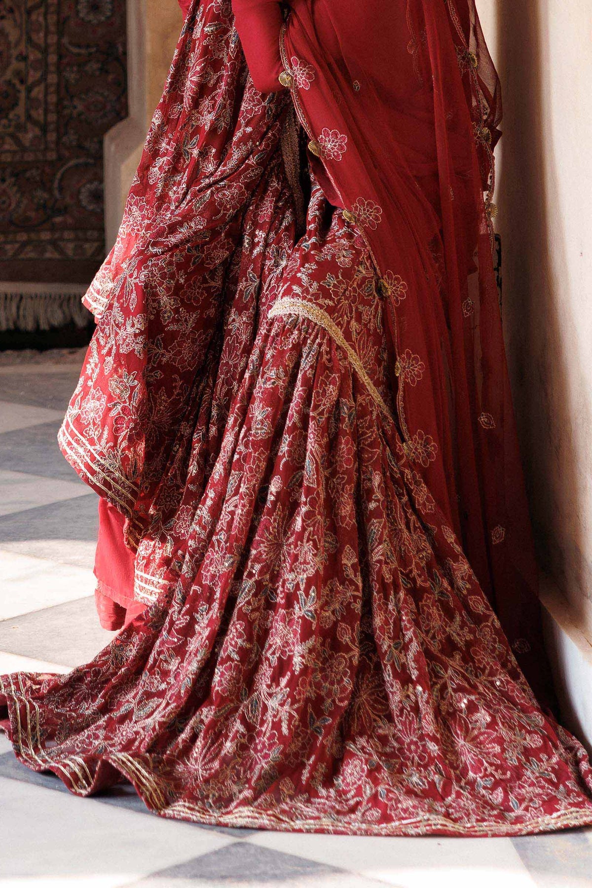 Embroidered Net Fabric (2Pcs) - LF1117S-OLN-DRD