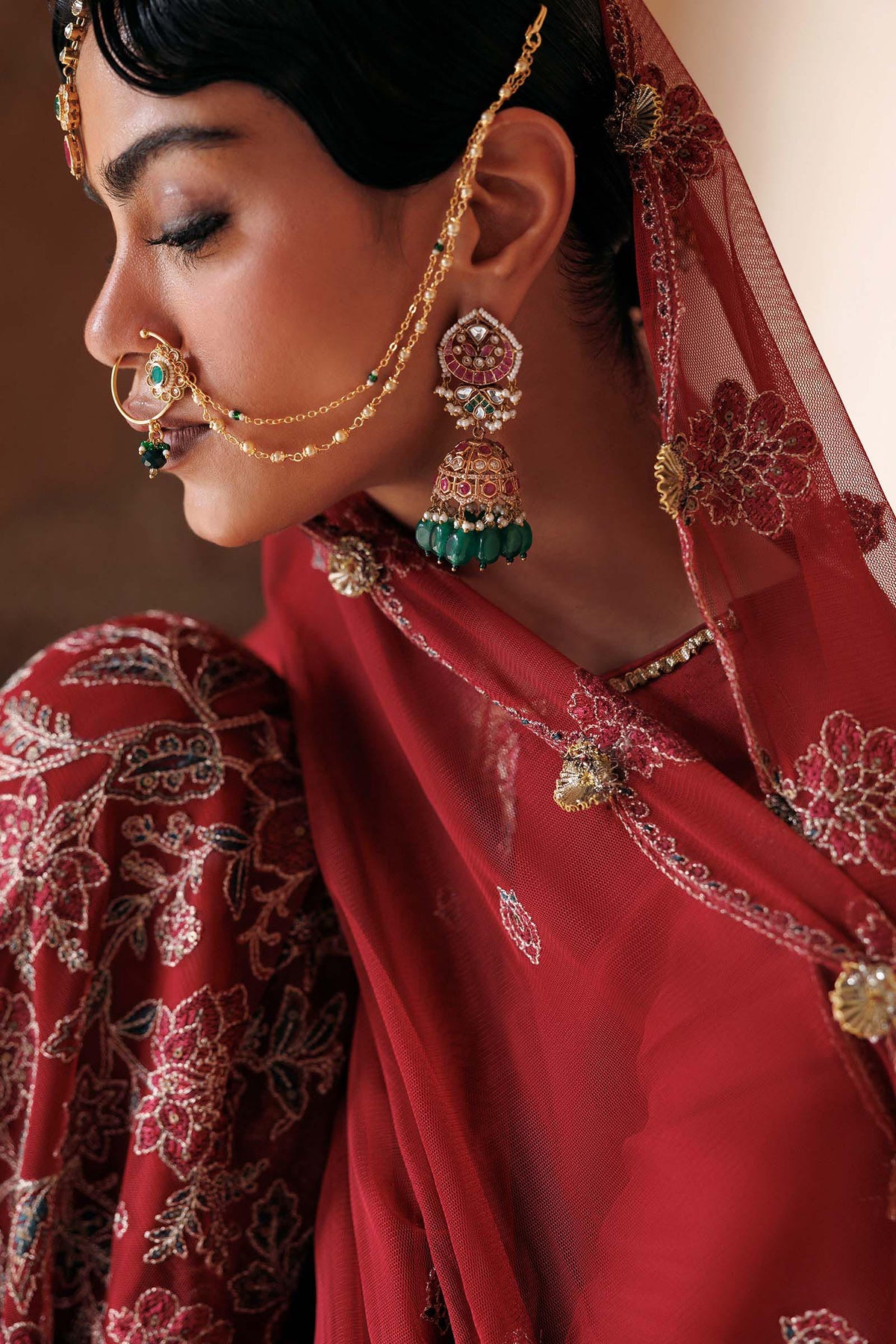 Embroidered Net Fabric (2Pcs) - LF1117S-OLN-DRD