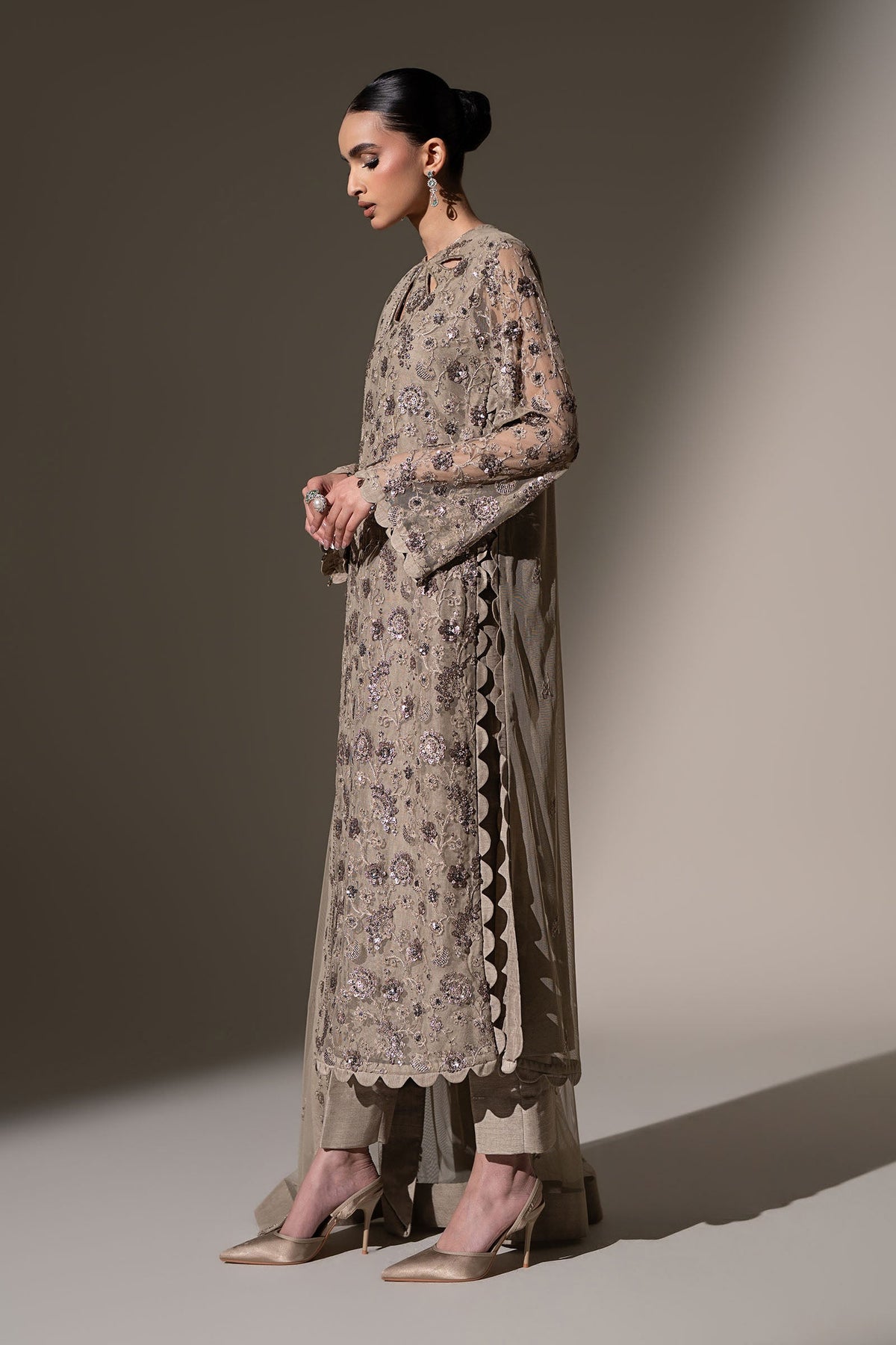 Embroidered Net Fabric (3Pcs)