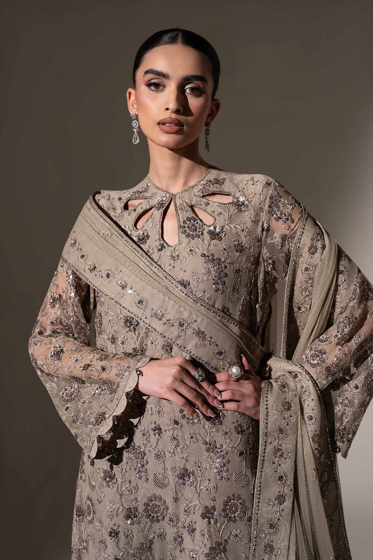 Embroidered Net Fabric (3Pcs)
