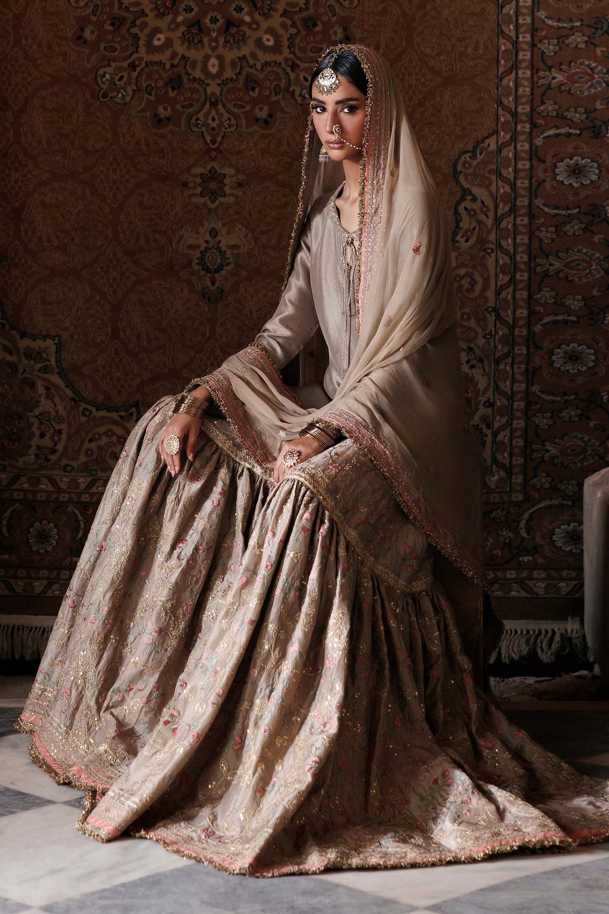 Embroidered Tassel Silk Fabric (2Pcs)