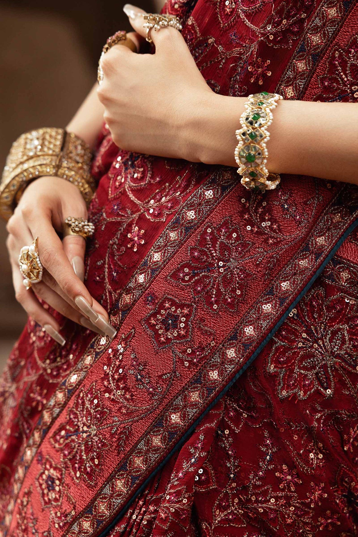Embroidered Chiffon Fabric (2Pcs) | LF-914