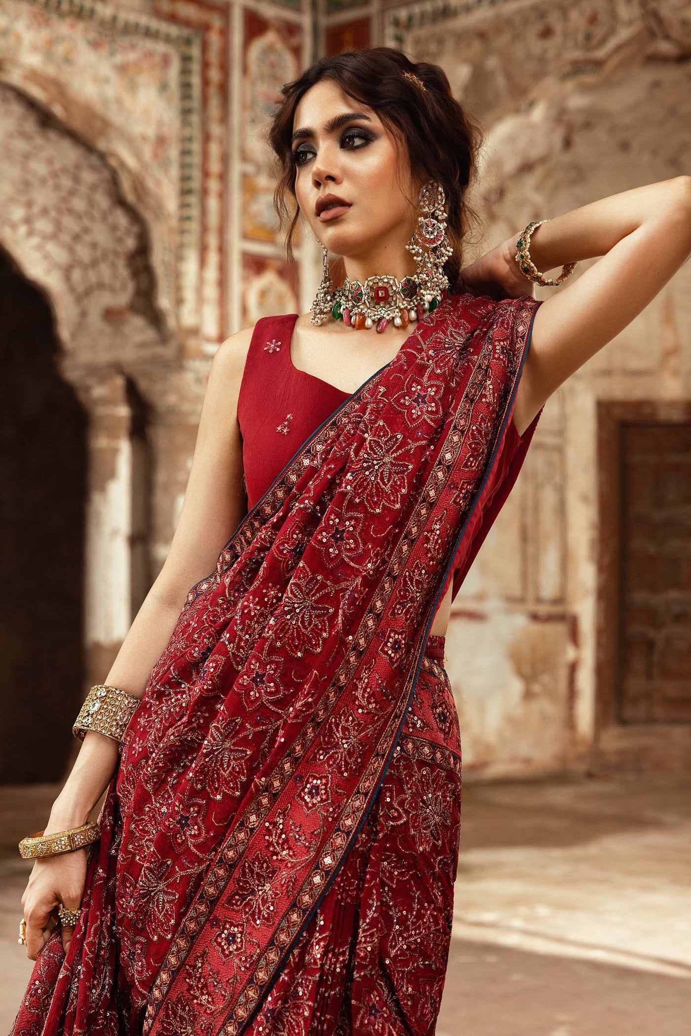 Embroidered Chiffon Fabric (2Pcs) | LF-914