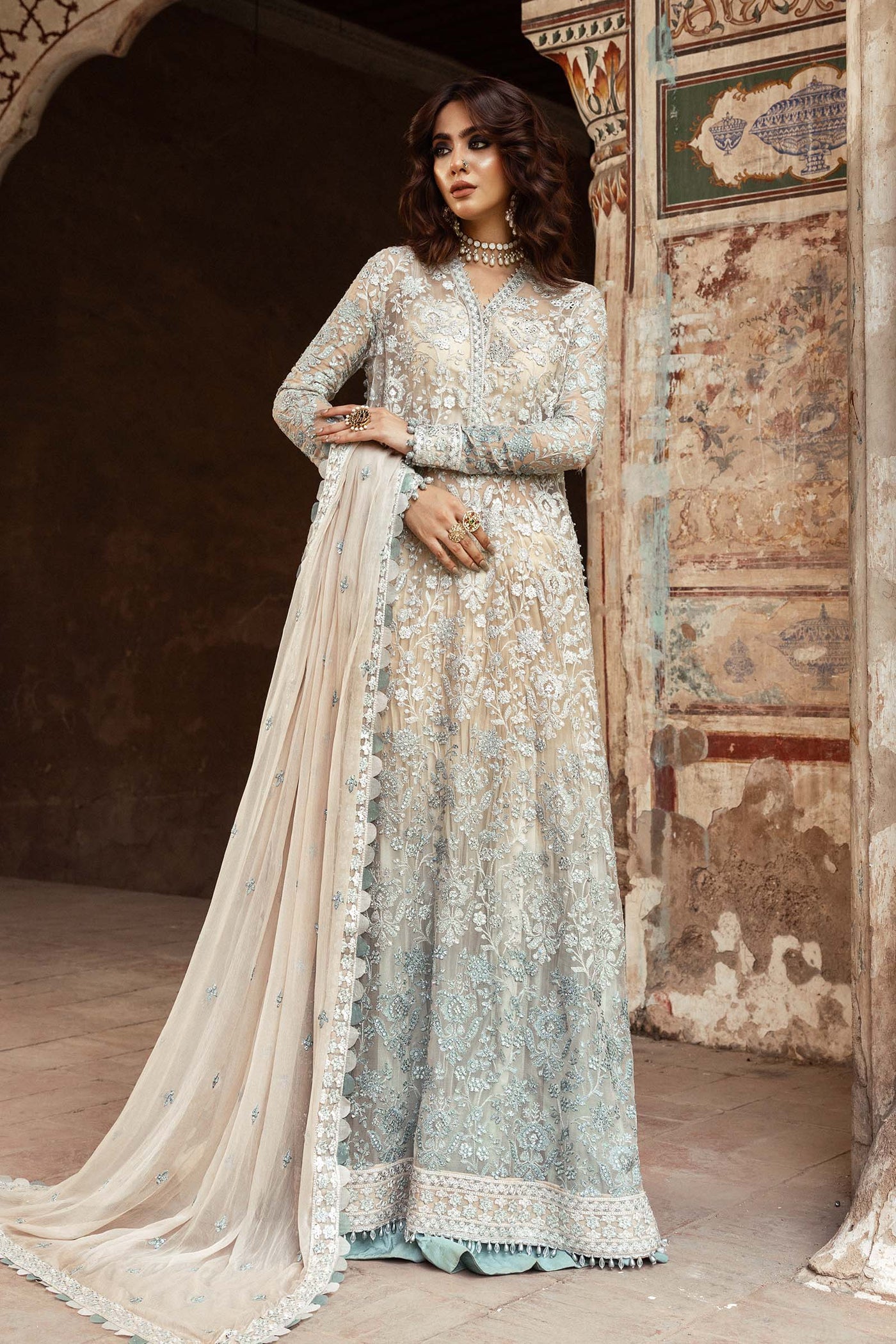 Embroidered Chiffon Fabric (2Pcs) | LF-918