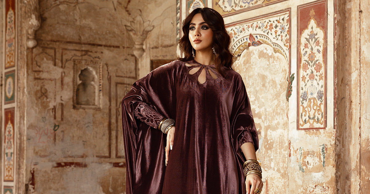 Embroidered Velvet Fabric (1Pc) | LF-CH25-02