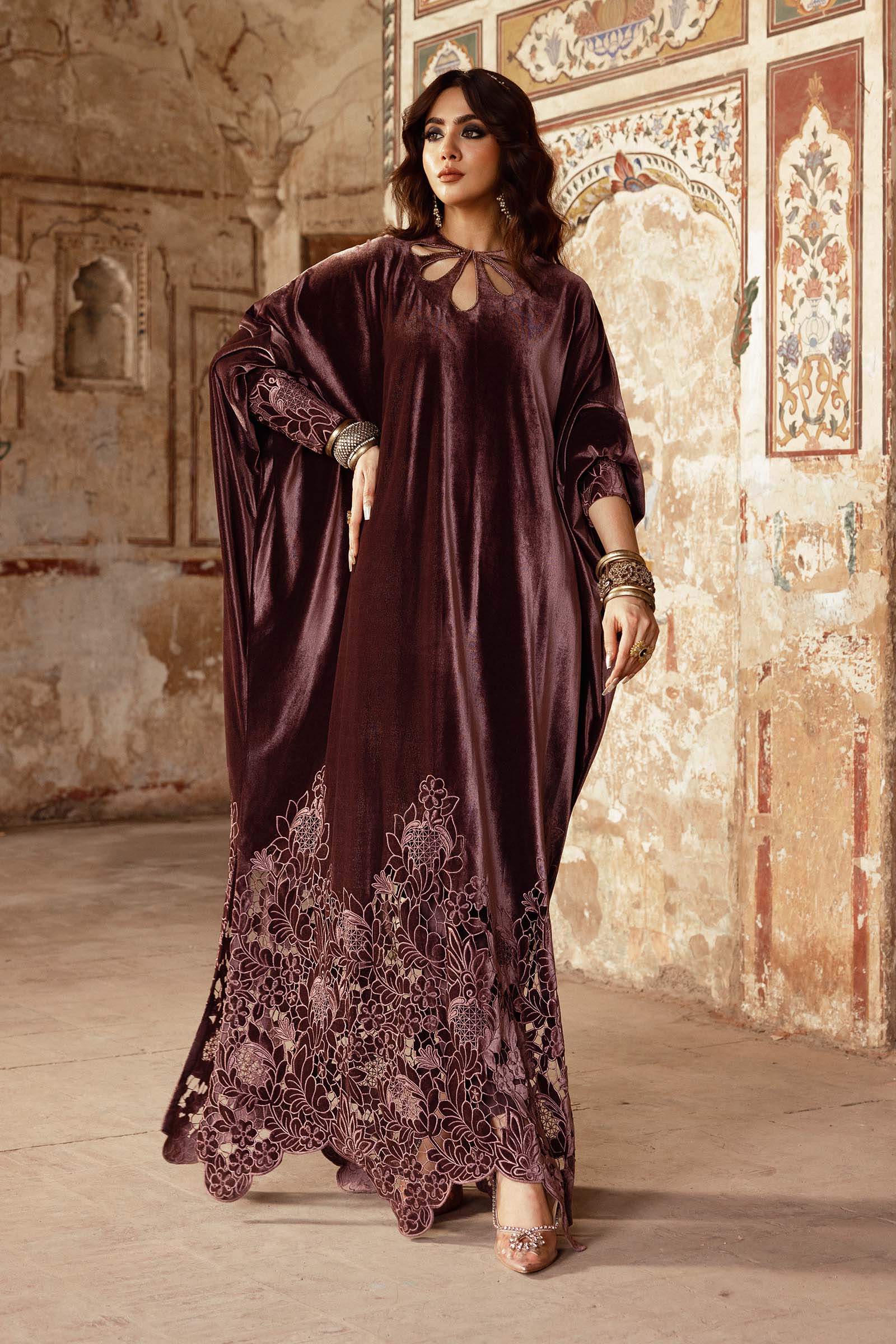 Embroidered Velvet Fabric (1Pc) | LF-CH25-02