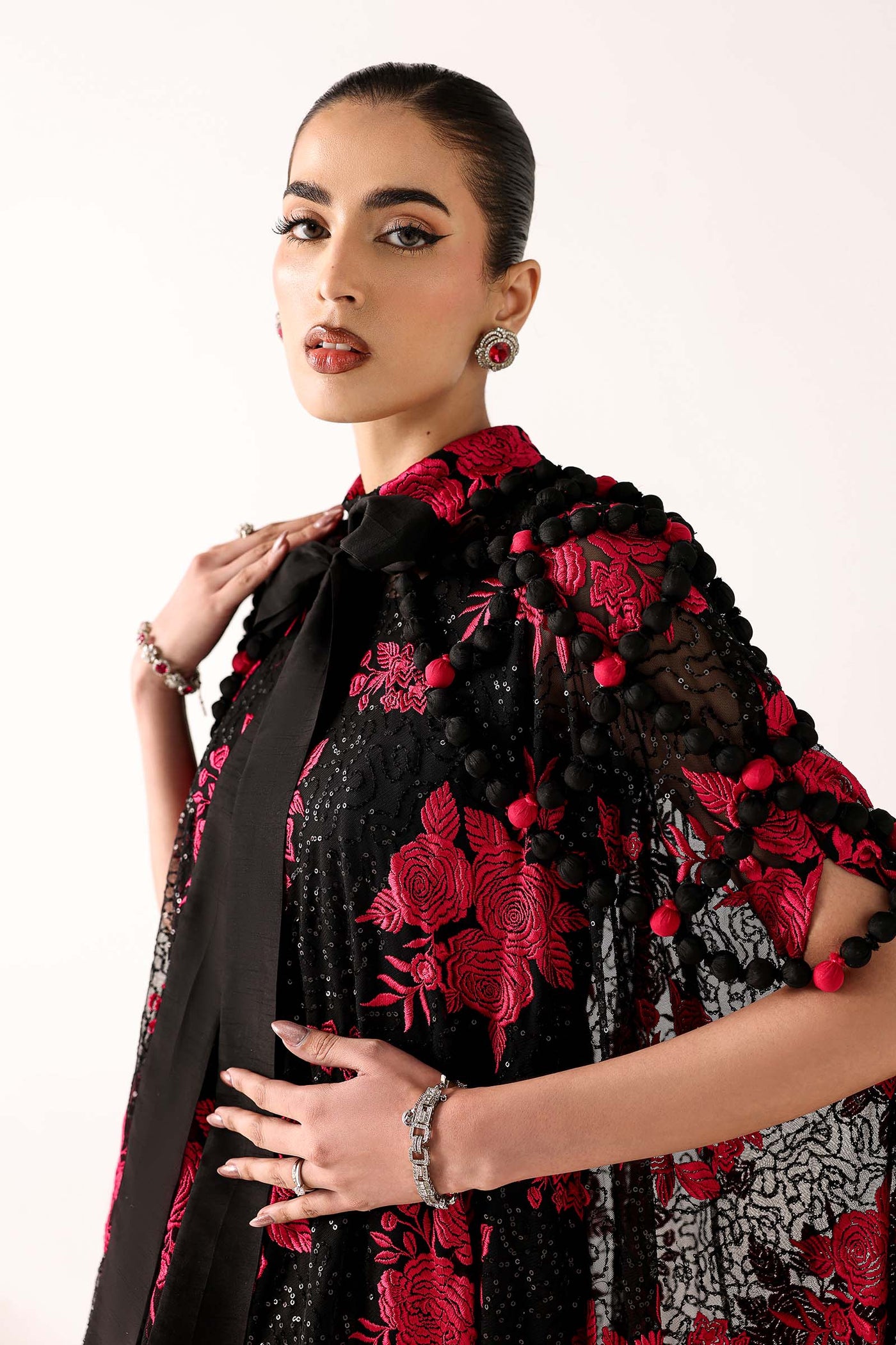 Embroidered Net Fabric (2Pcs)