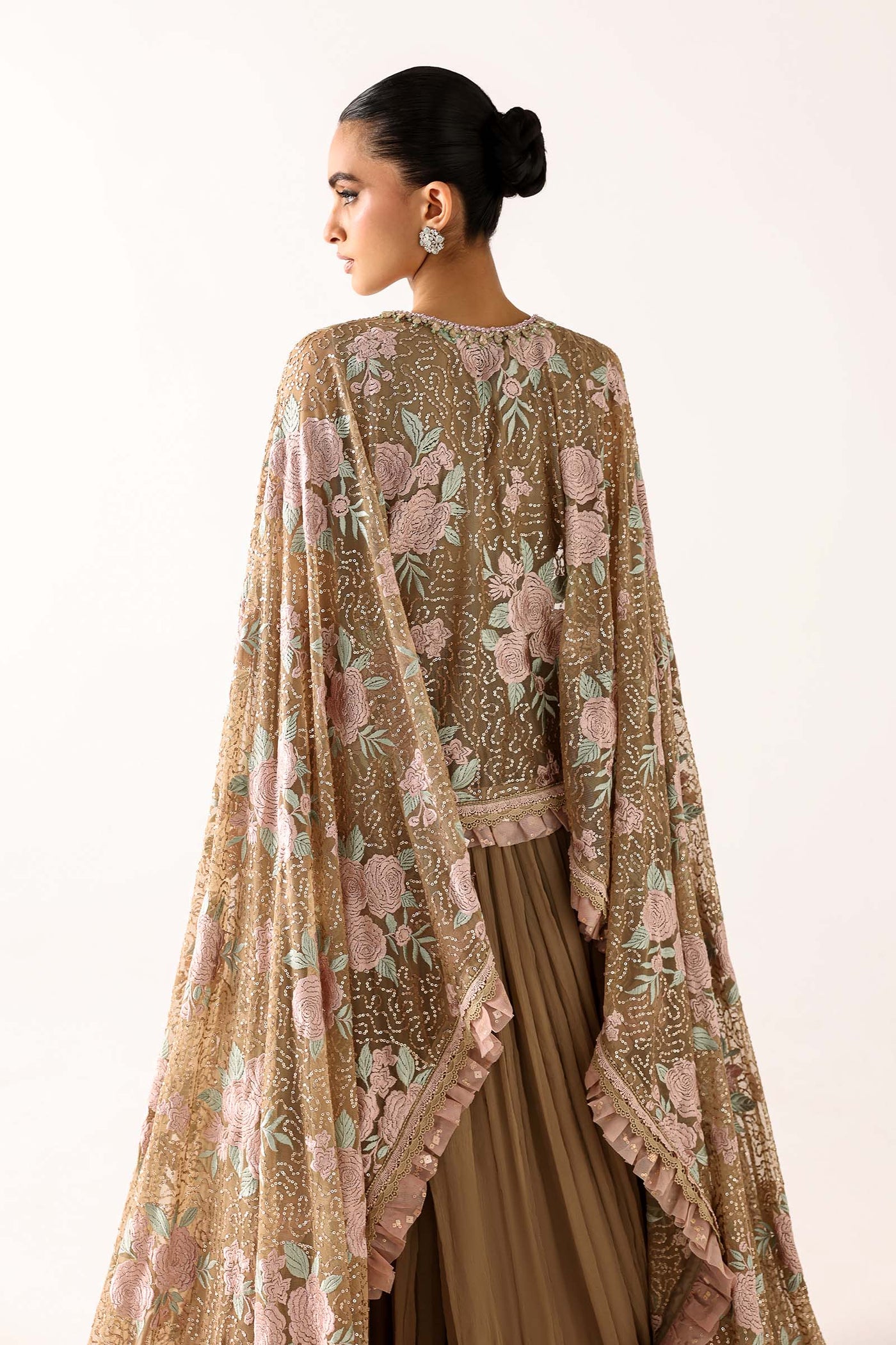 Embroidered Net Fabric (2Pcs)