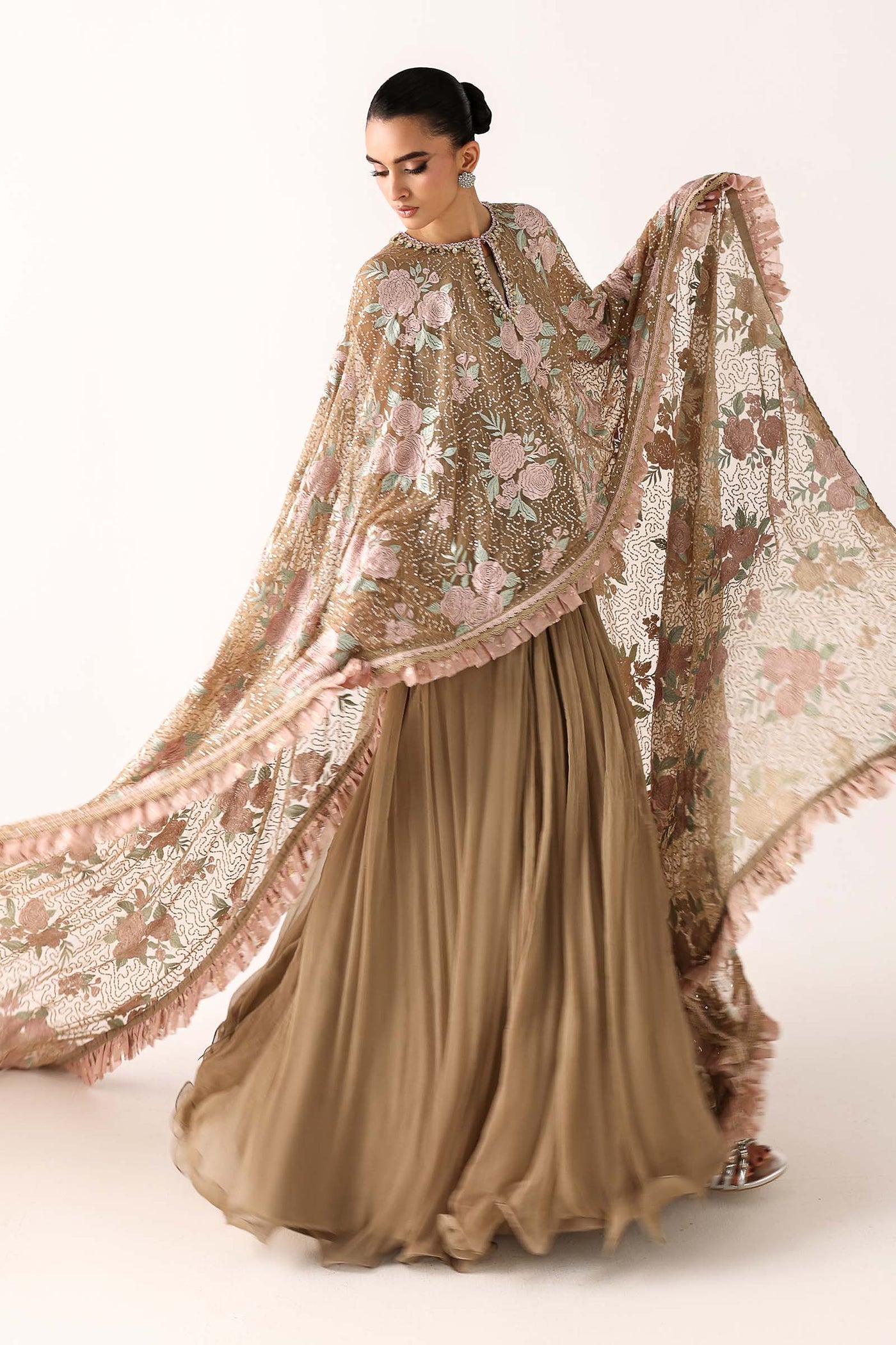 Embroidered Net Fabric (2Pcs)