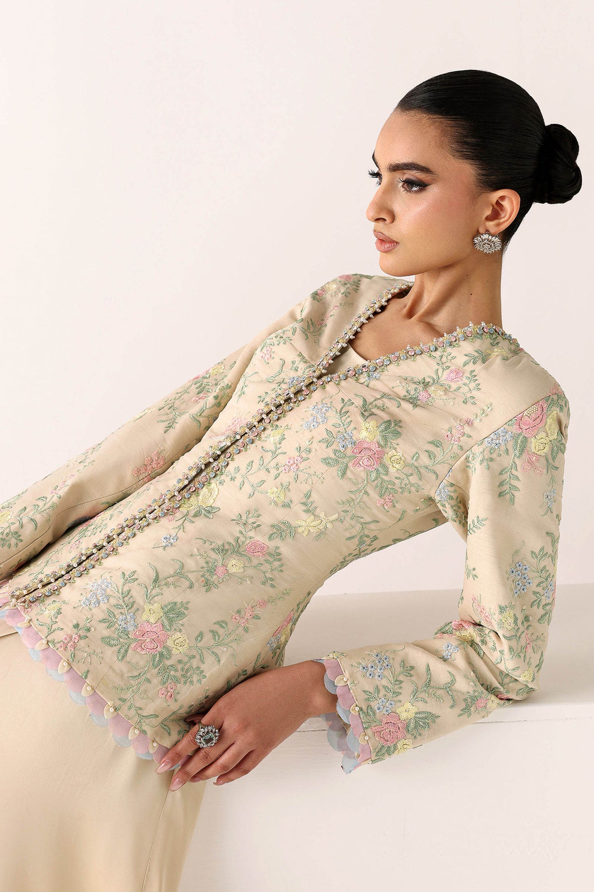 Embroidered Chiffon Fabric (2Pcs)