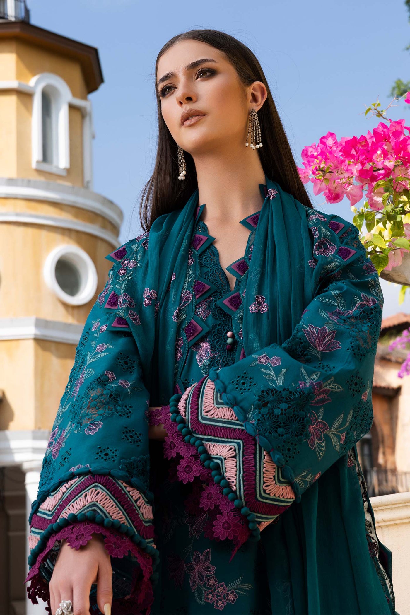 Embroidered Lawn Fabric (2Pcs)
