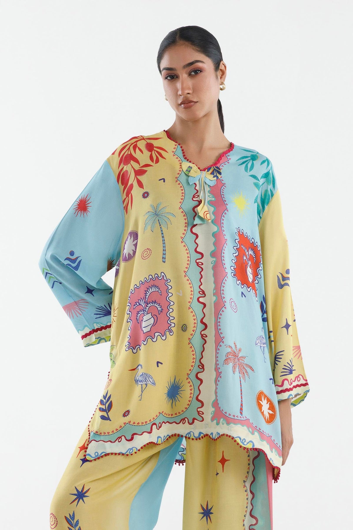 Stitched Printed Linen Shirt+ Shalwar