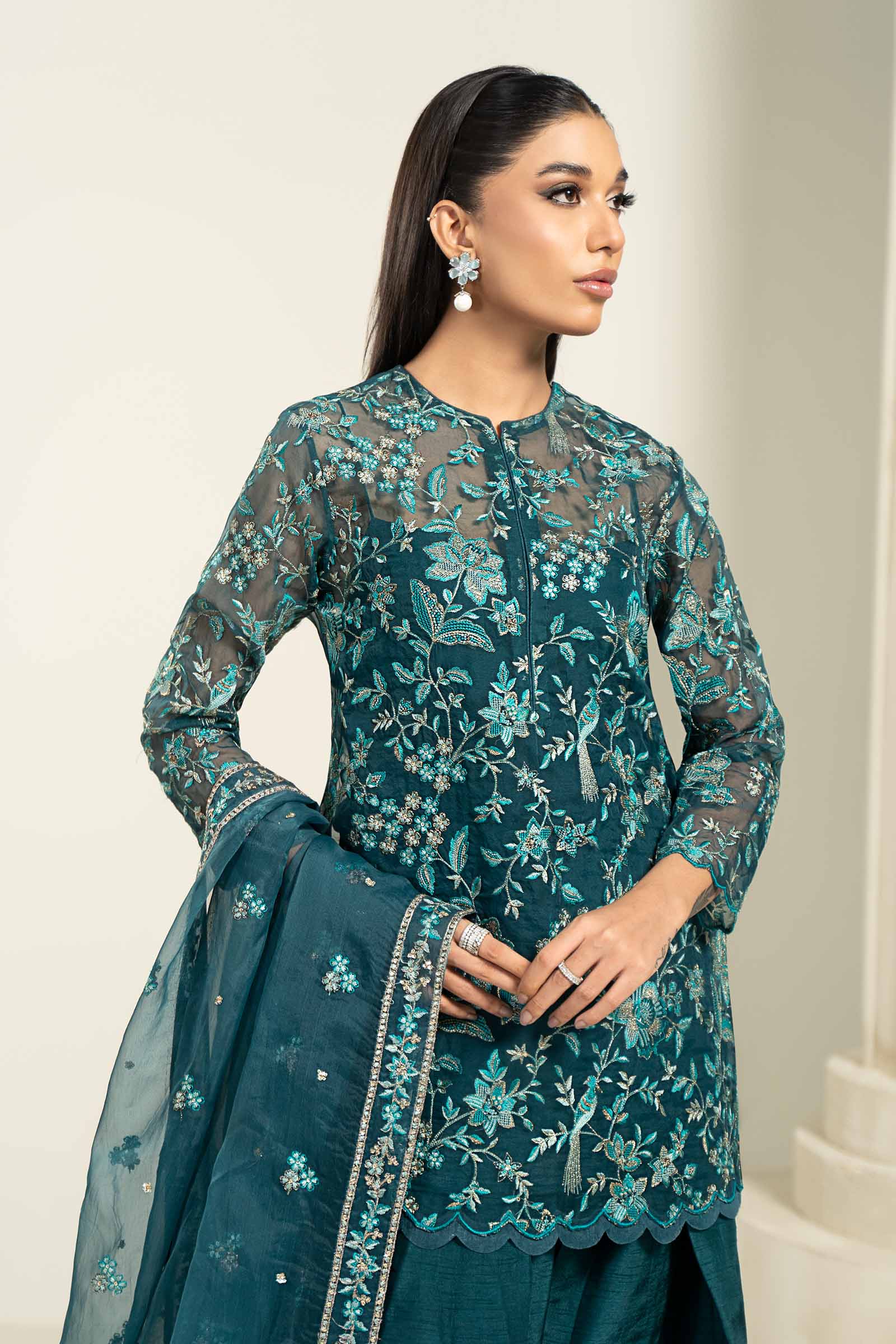 Embroidered Organza Fabric (2Pcs) | LF-712
