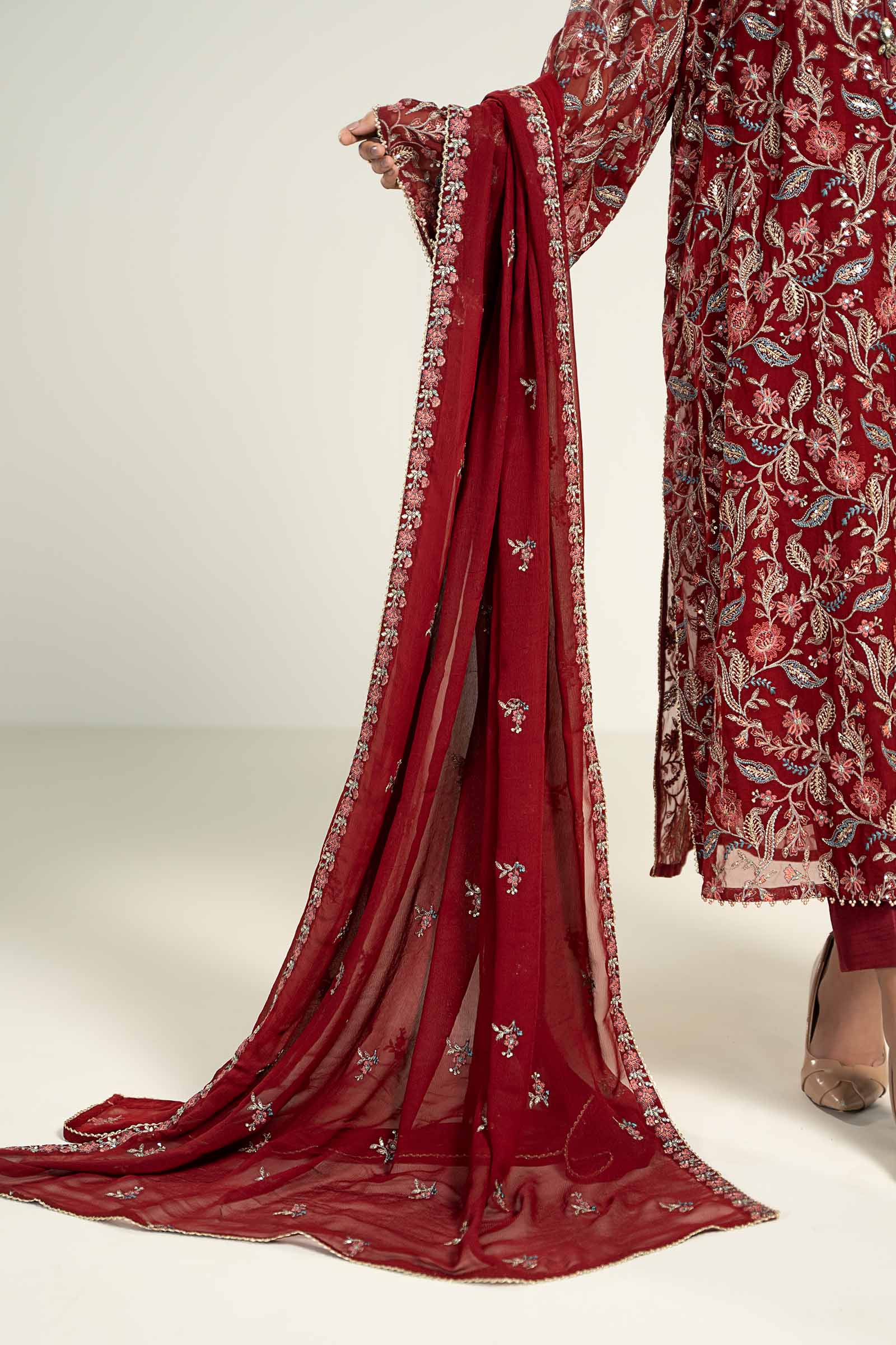 Embroidered Chiffon Fabric (2Pcs) | LF-718
