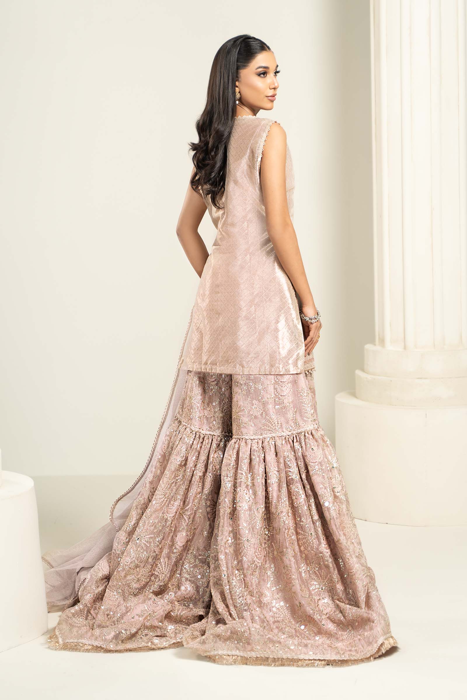 Embroidered Zari Net Fabric (2Pcs) | LF-727