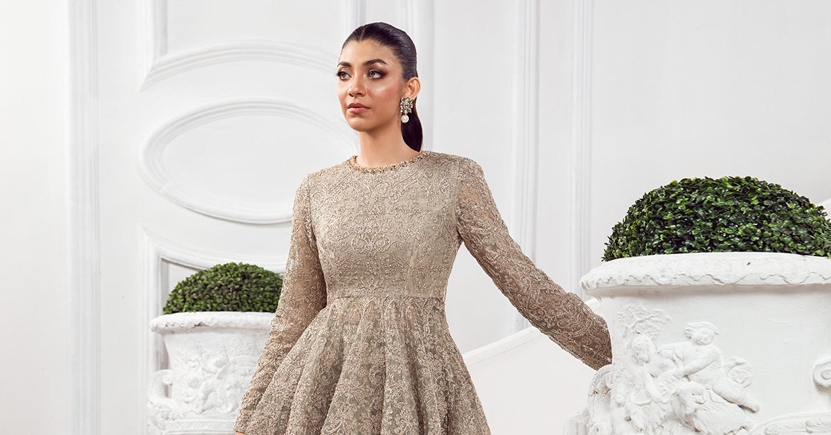 Embroidered Zari Net Fabric (1Pc) | LF-731
