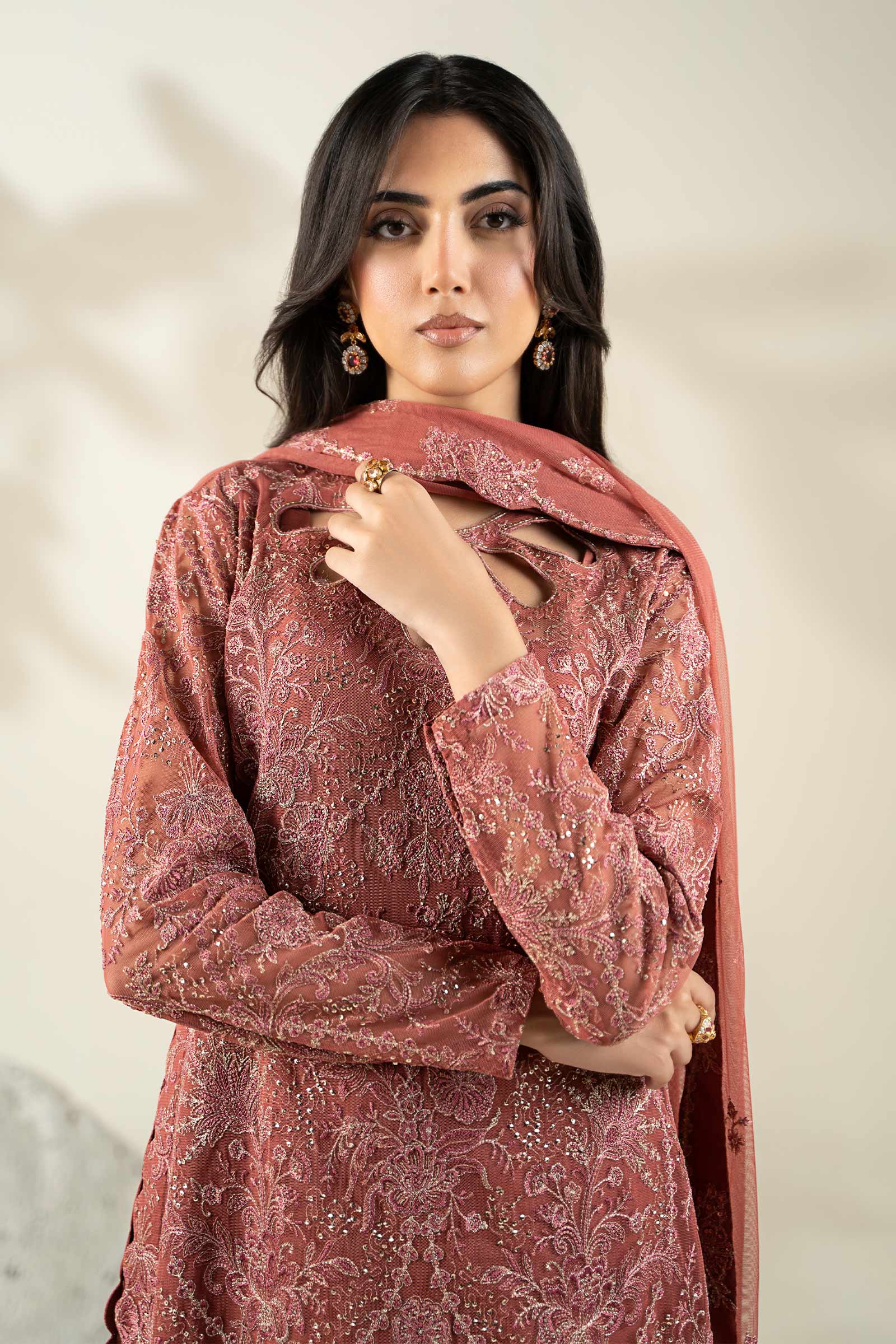 Embroidered Net Fabric (2Pcs) | LF-904