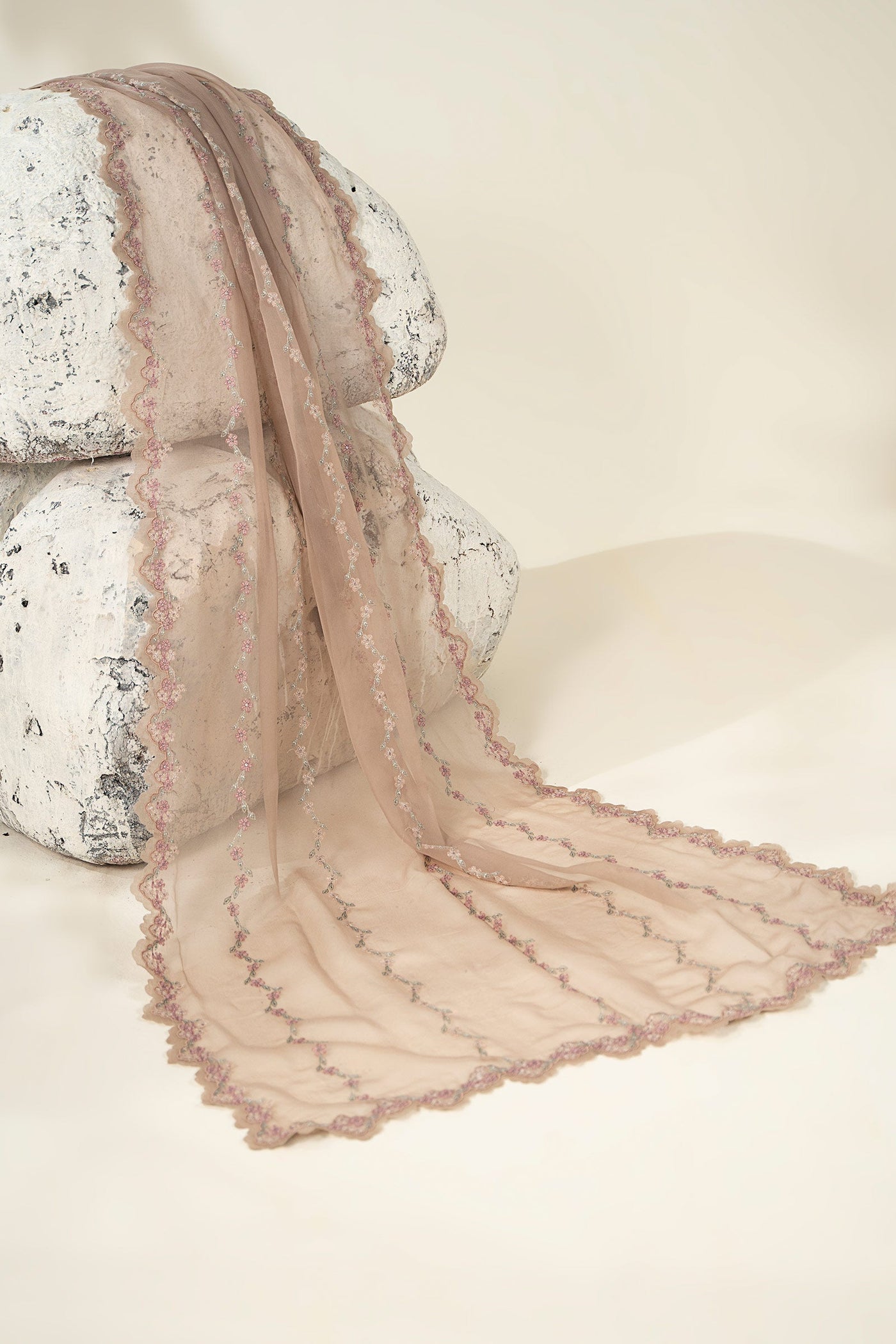 Embroidered Chiffon Fabric (2Pcs) | Lf-920