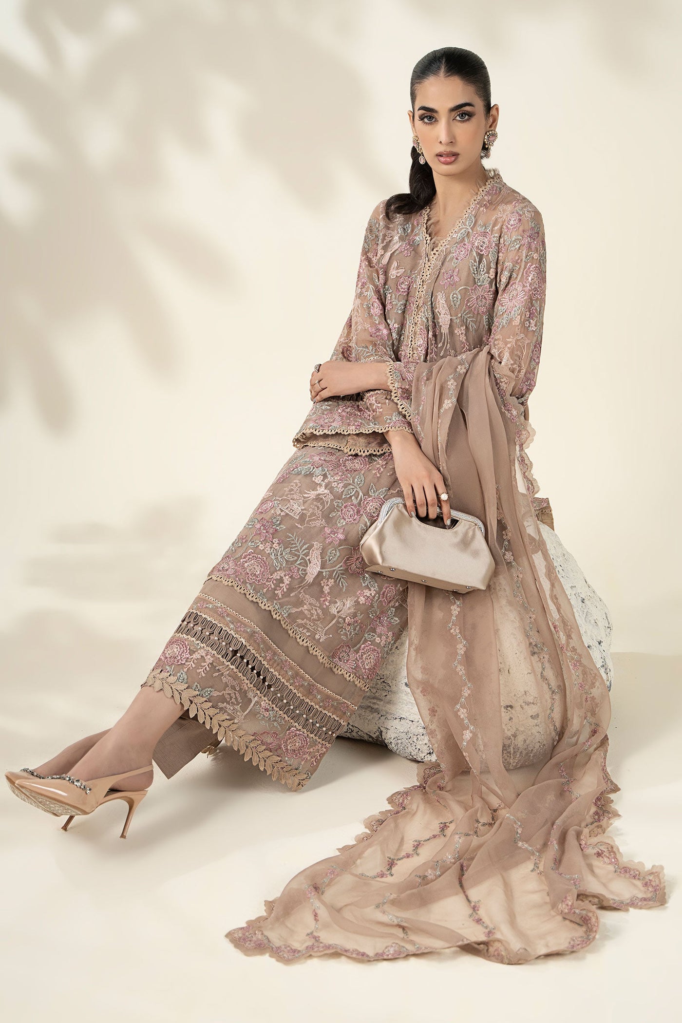 Embroidered Chiffon Fabric (2Pcs) | Lf-920
