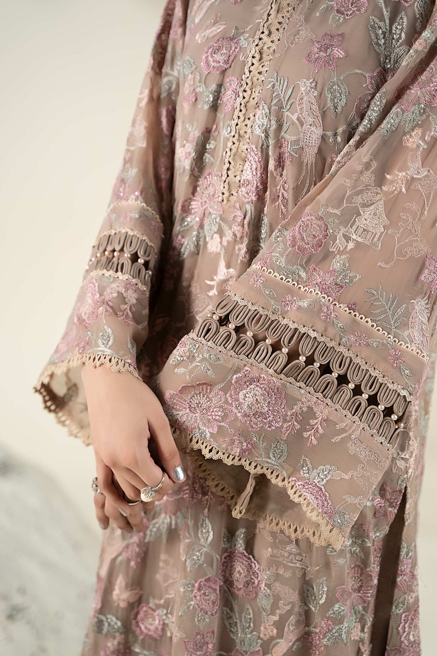 Embroidered Chiffon Fabric (2Pcs) | Lf-920