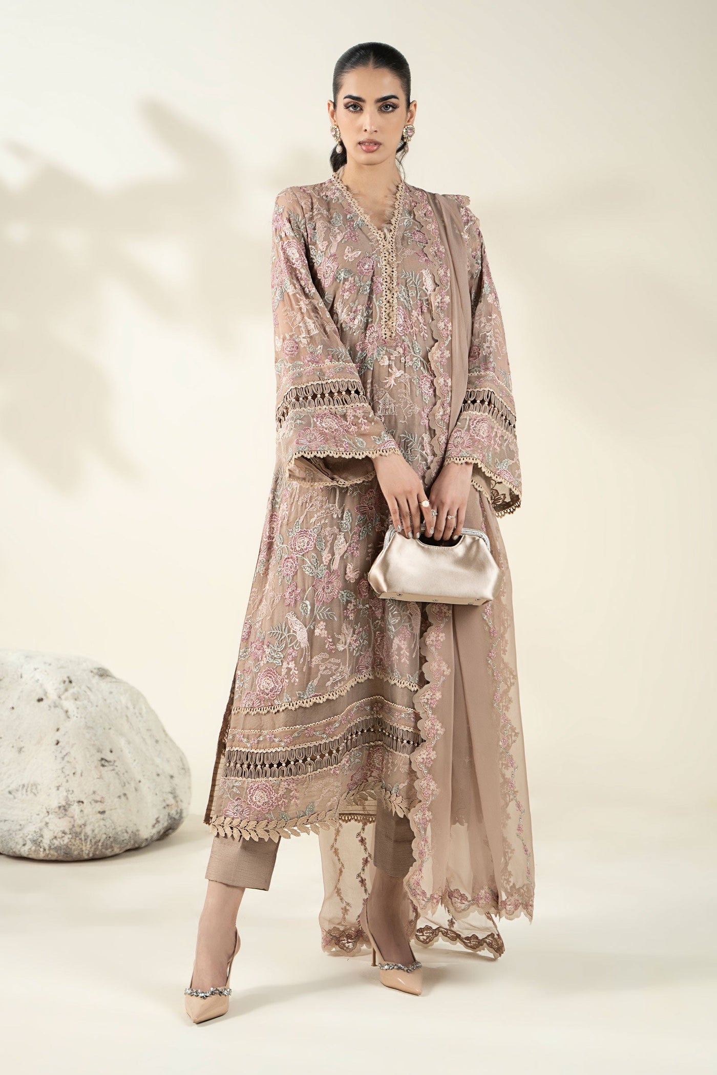 Embroidered Chiffon Fabric (2Pcs) | Lf-920