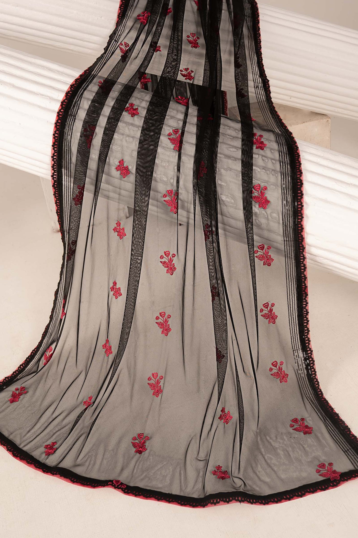 Embroidered Net Fabric (2Pcs)