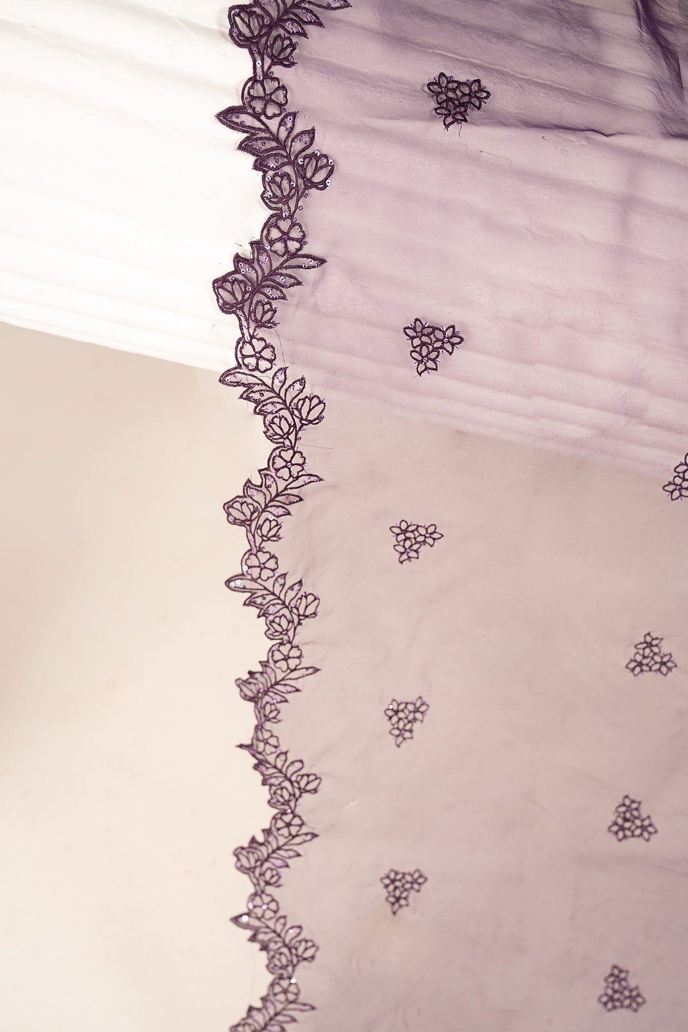 Embroidered Organza Fabric (2Pcs)