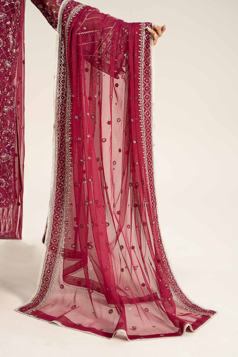 Embroidered Poly Net Fabric (2Pcs) | Lf-705