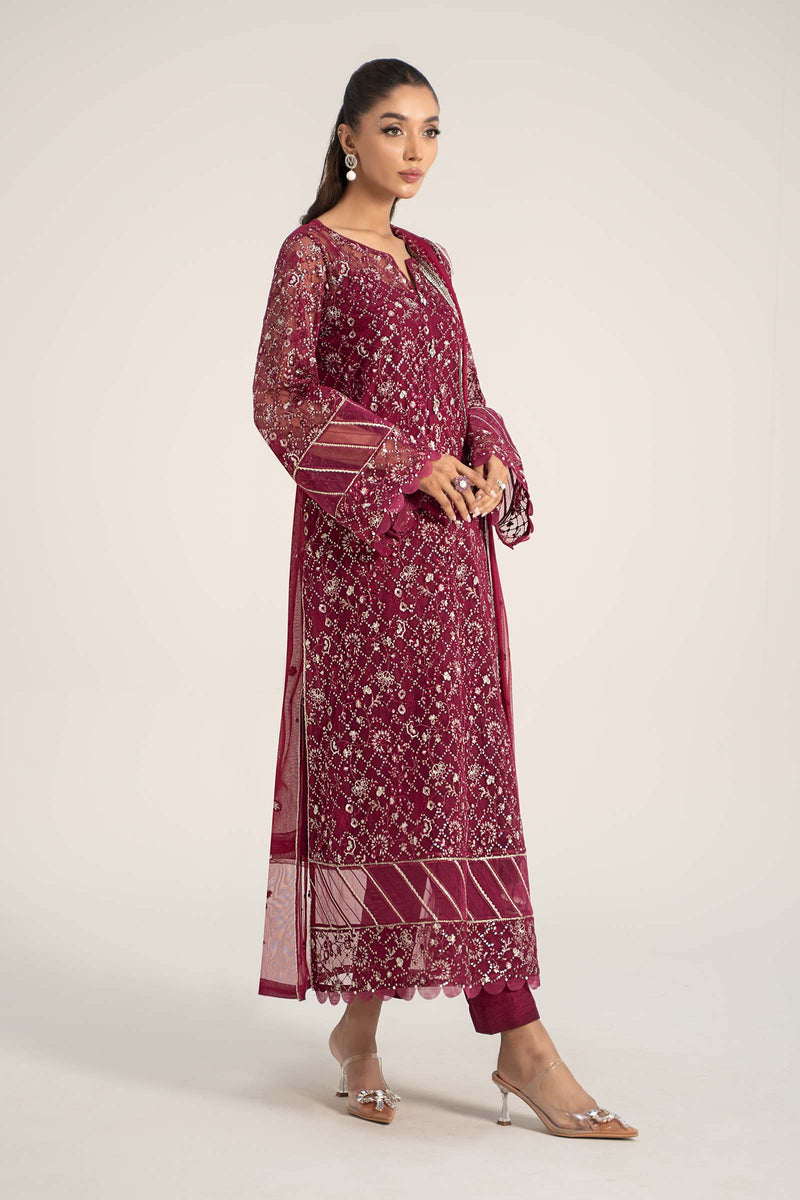 Embroidered Poly Net Fabric (2Pcs) | Lf-705