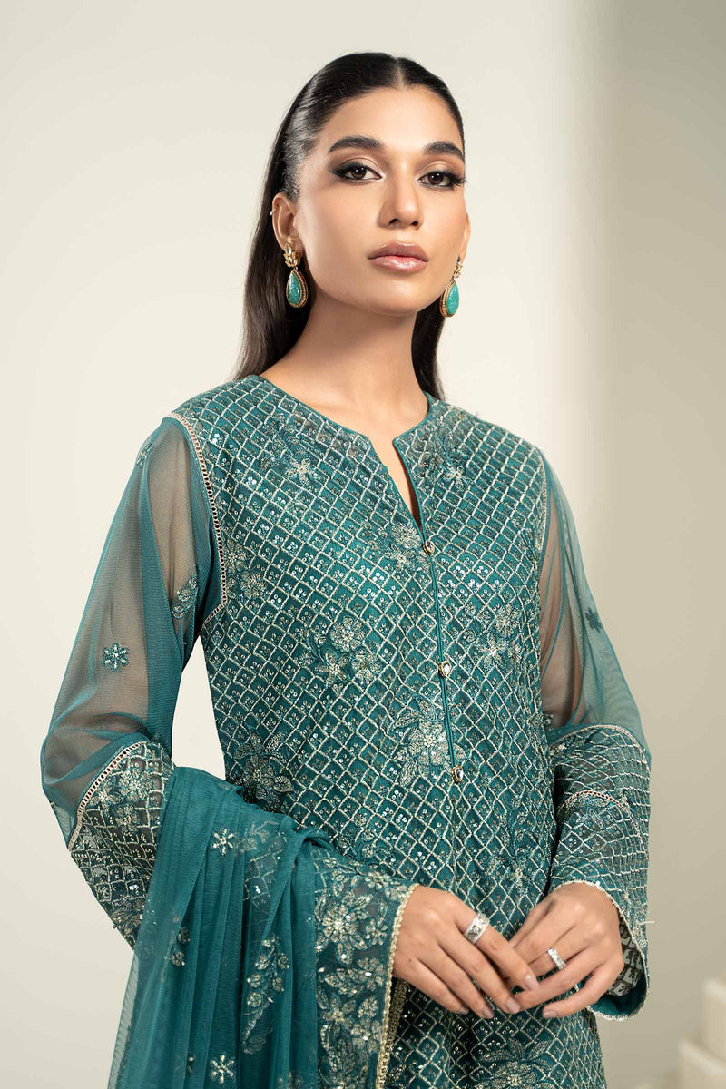 Embroidered Poly Net Fabric (2Pcs) | Lf-707