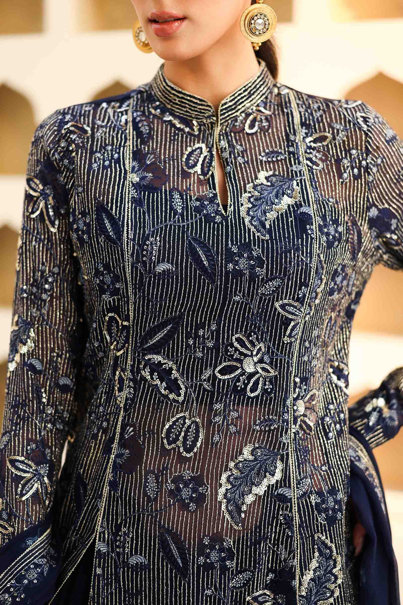 Embroidered Chiffon Fabric (3Pcs) | LF-819