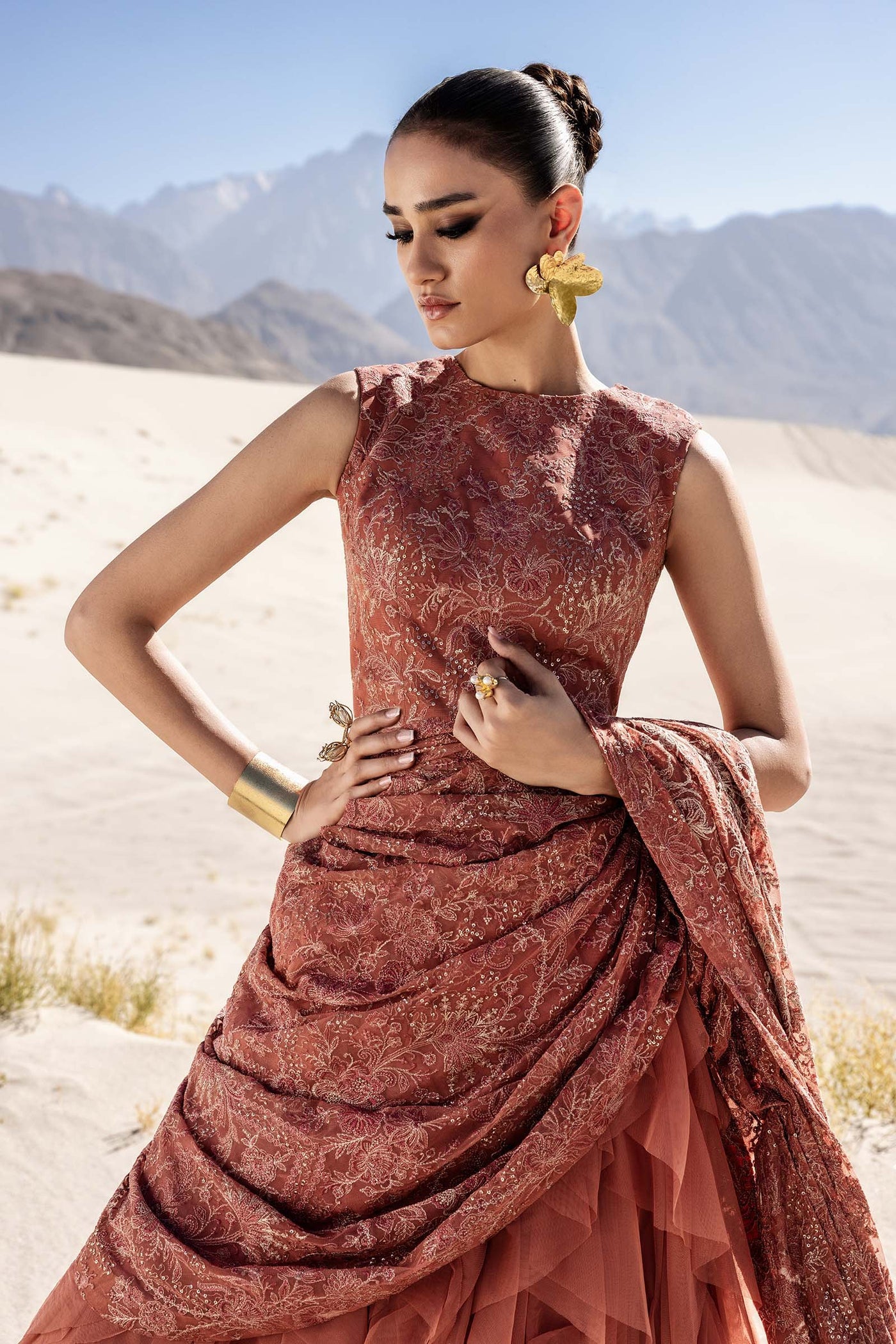 Embroidered Net Fabric (2Pcs) | LF-904