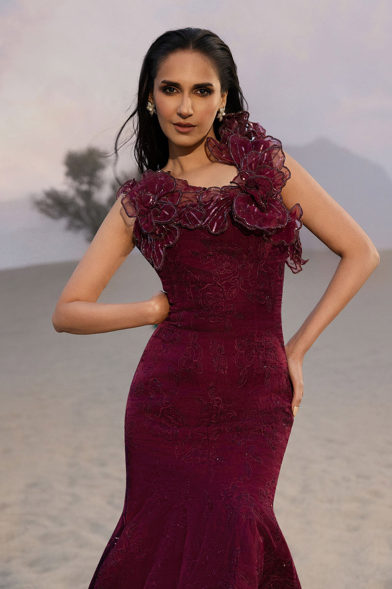 Embroidered Organza Fabric (1Pc) | Lf-912