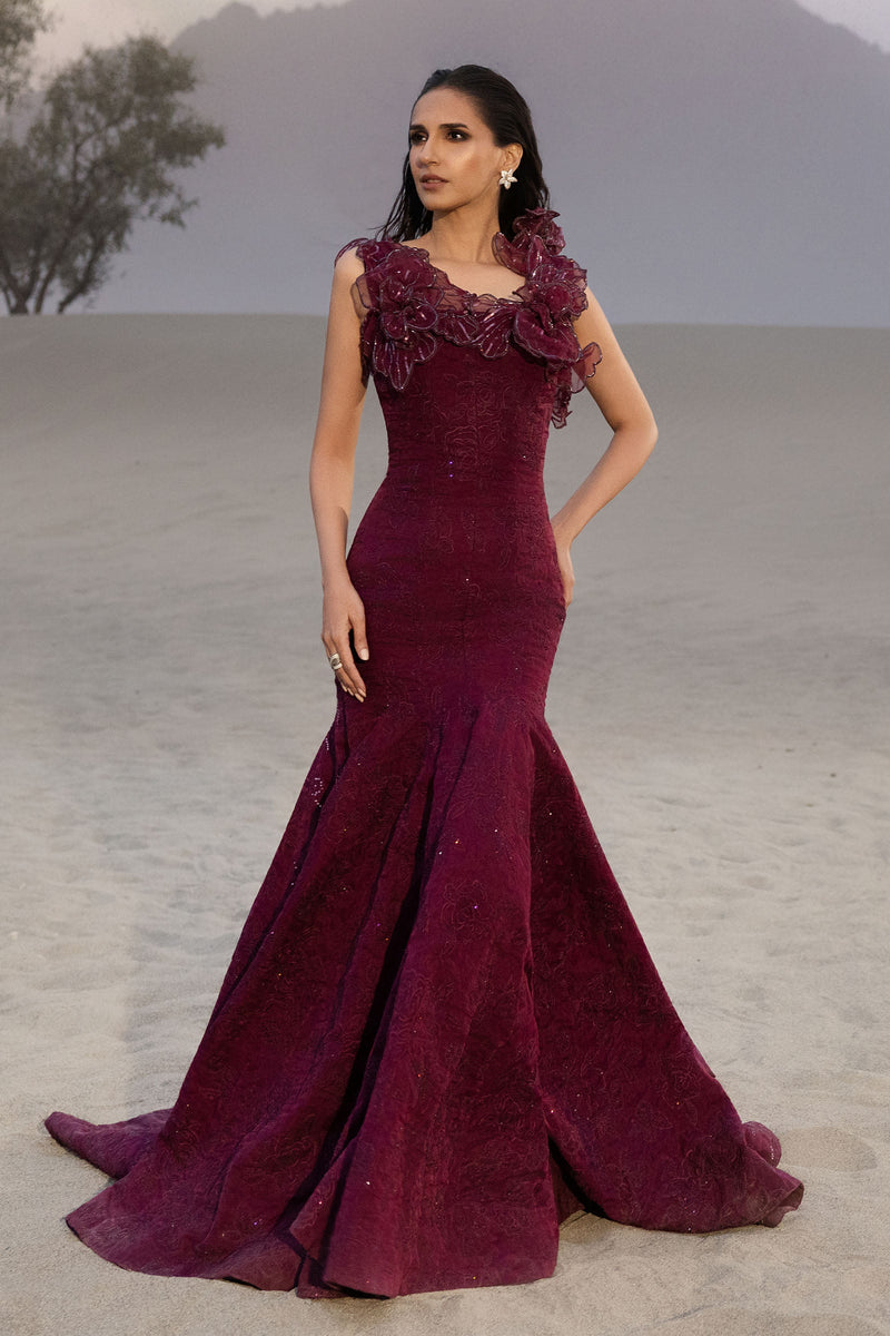 Embroidered Organza Fabric (1Pc) | Lf-912
