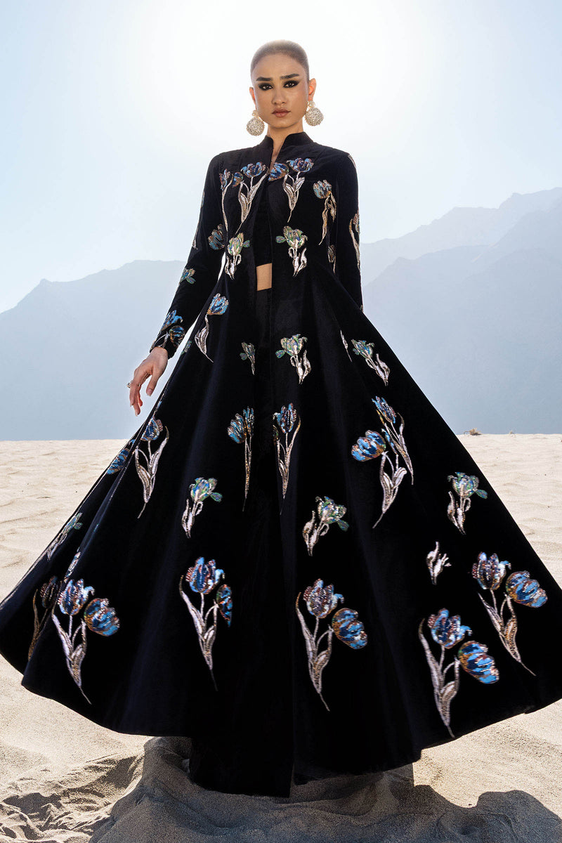 Embellished Velvet Fabric (1Pc) | Lf-Ch25-07